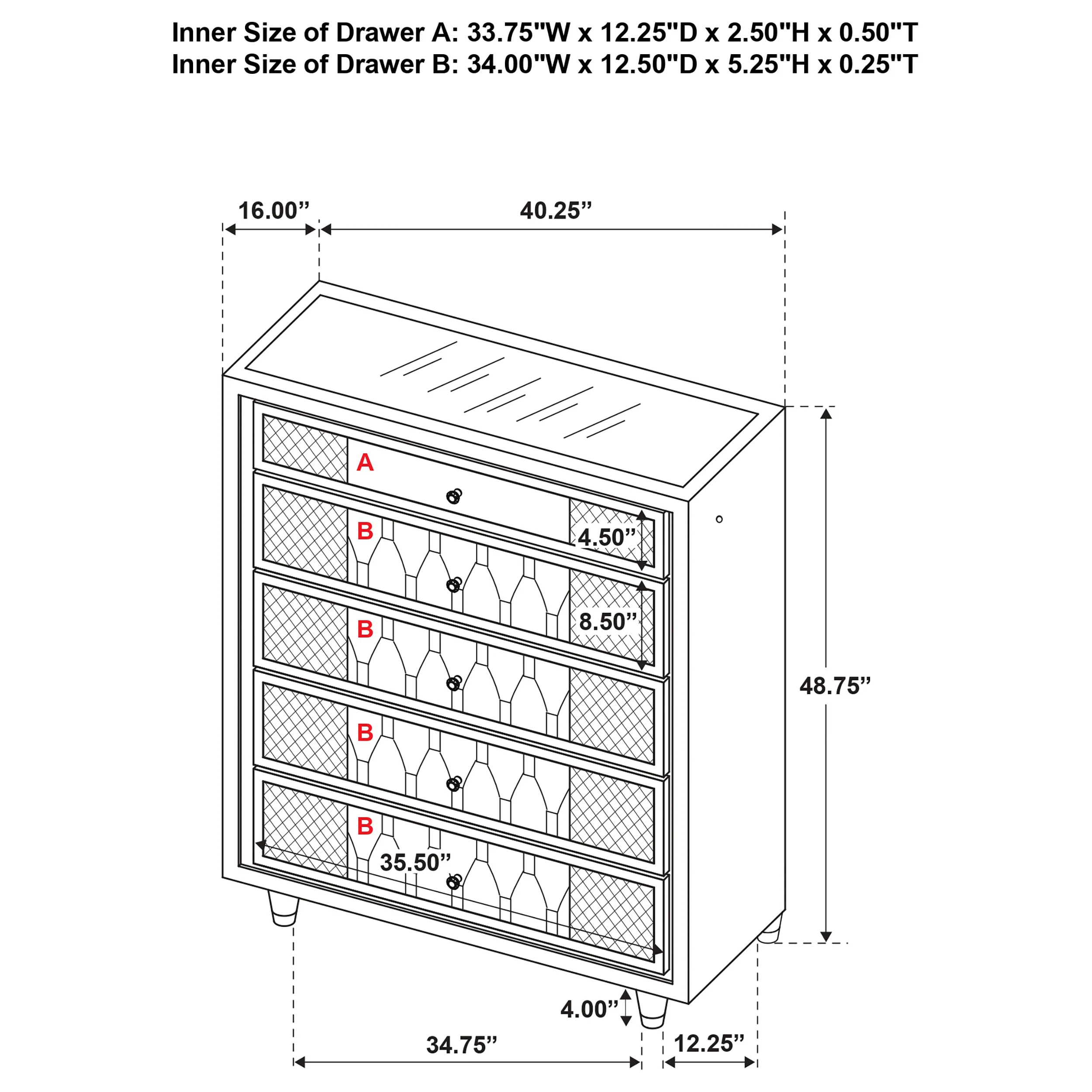 Lorient 5-Drawer LED Chest, Ivory and Camel Velvet - Image 18