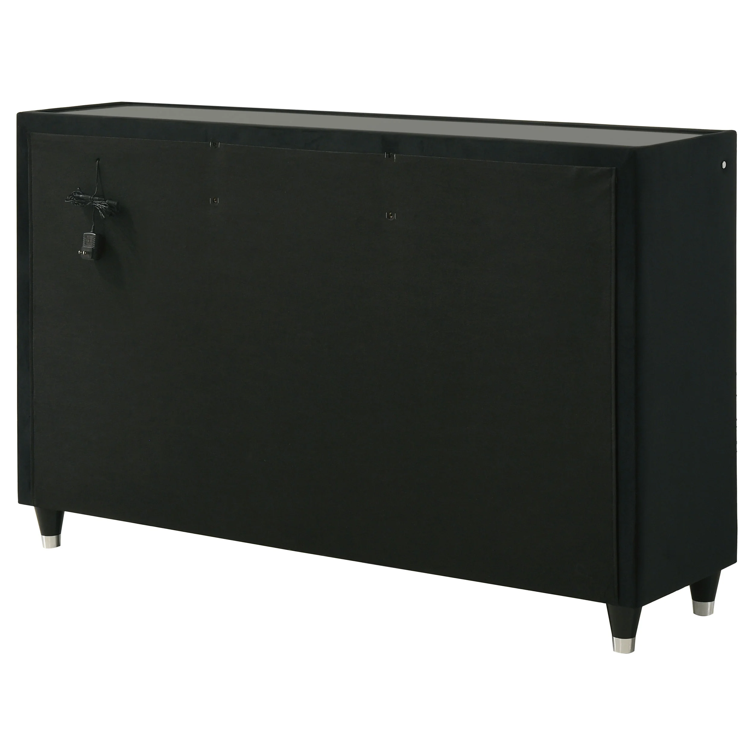 Lorient 8-Drawer LED Bedroom Dresser Cabinet Black - Image 8