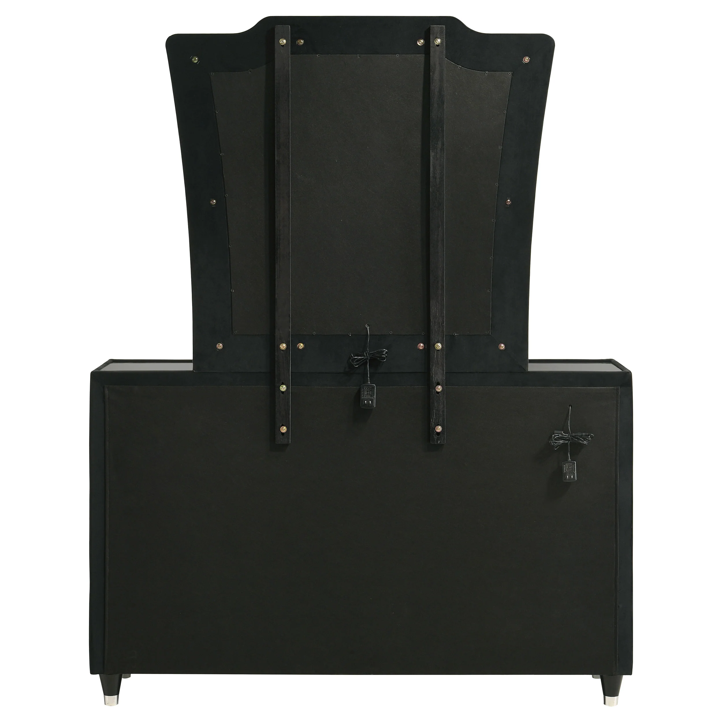 Lorient 8-Drawer LED Dresser with Mirror in Black Velvet - Image 10