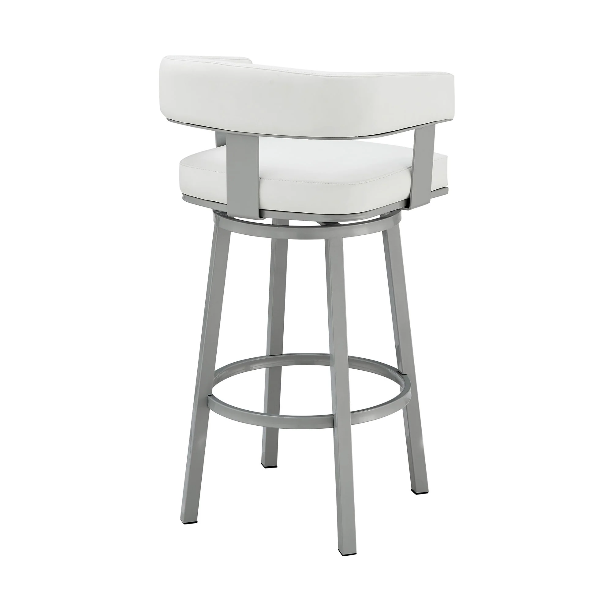 Lorin - 26" Counter Height Swivel Bar Stool - Silver / White - Image 3