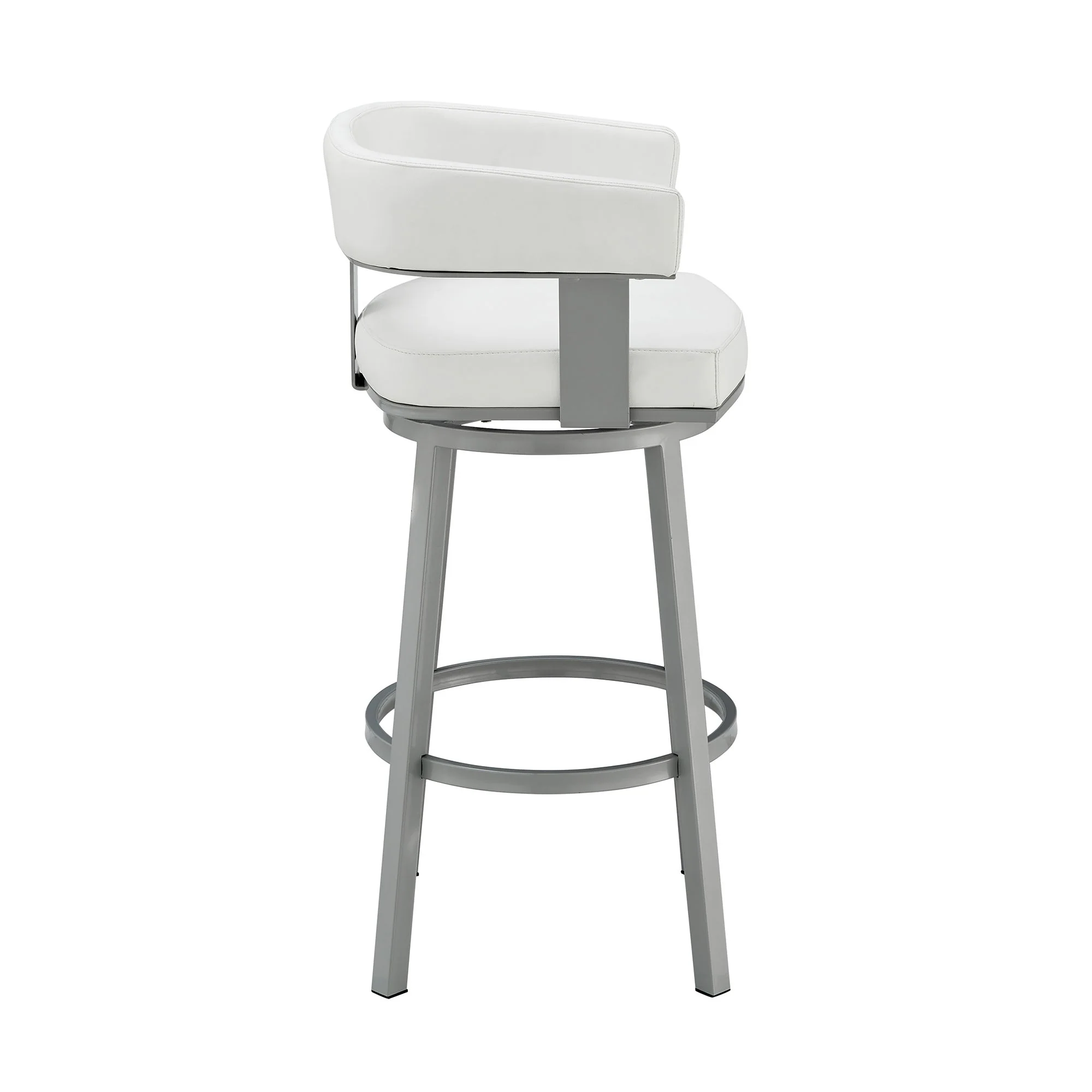 Lorin - 26" Counter Height Swivel Bar Stool - Silver / White - Image 5