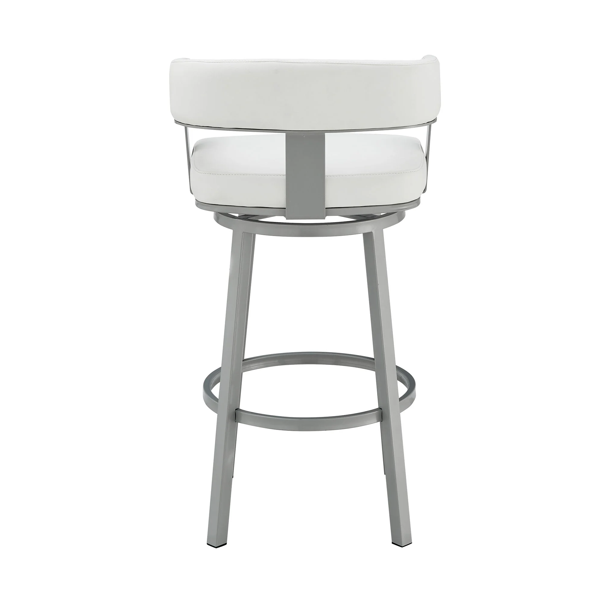 Lorin - 30" Bar Height Swivel Bar Stool - Silver / White - Image 3