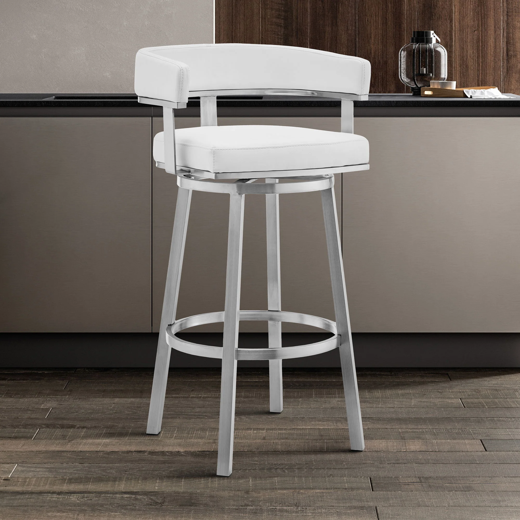 Lorin - Stainless Steel Swivel Bar Stool - Image 41