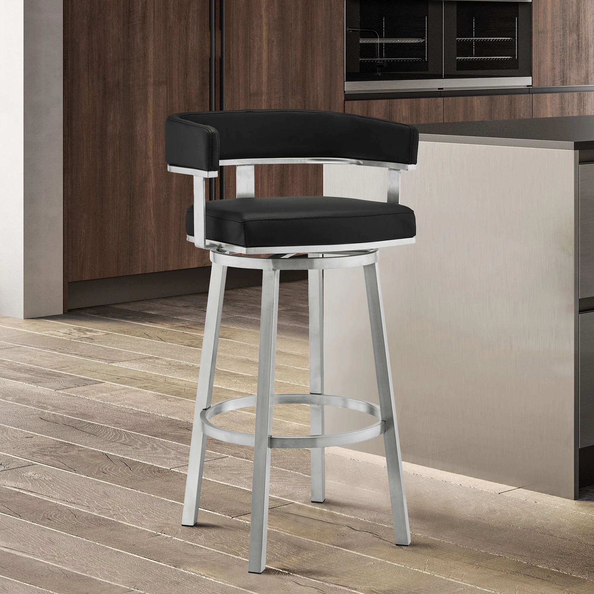 Lorin - Stainless Steel Swivel Bar Stool - Image 42