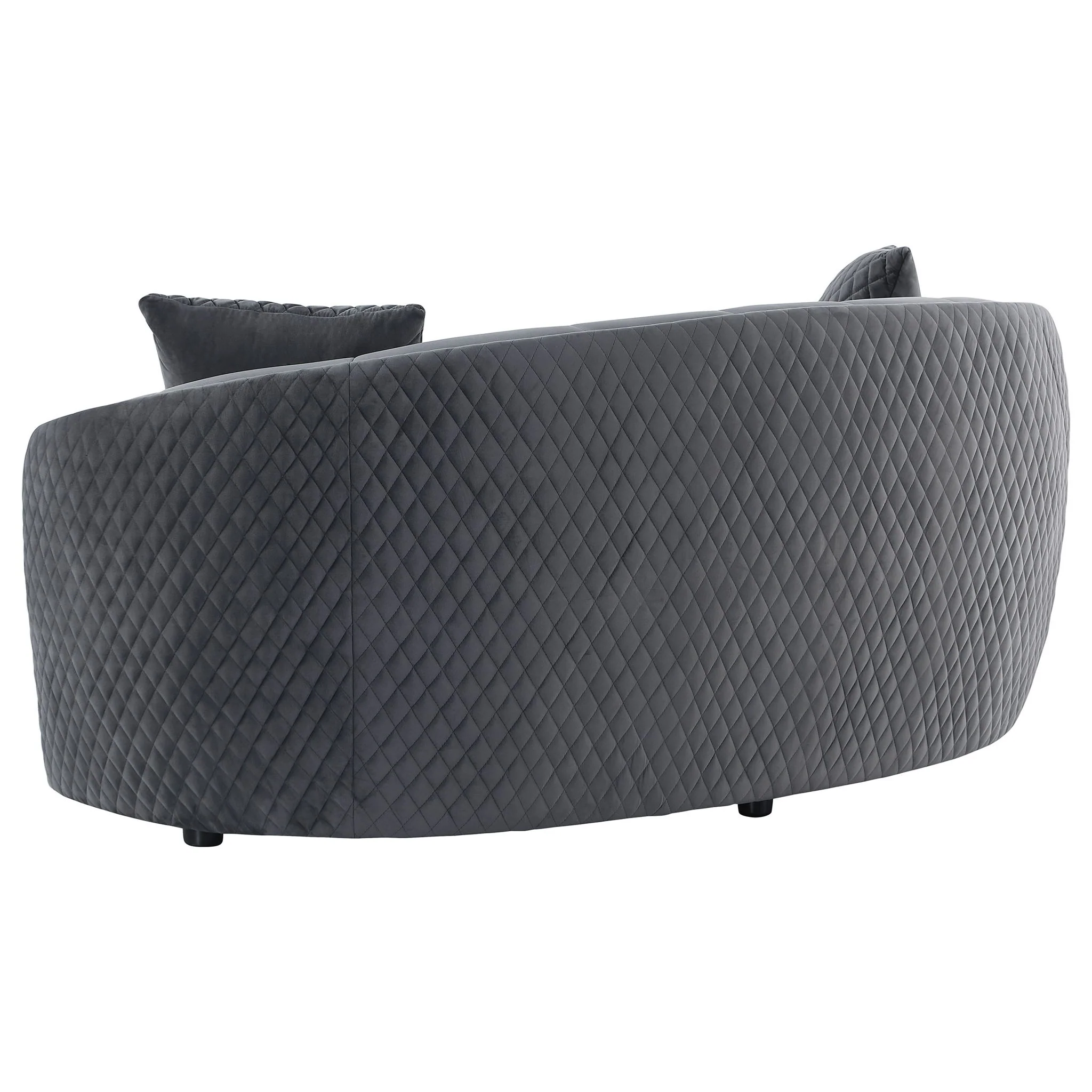 Lorraine - Upholstered Curved Loveseat - Dark Gray - Image 6