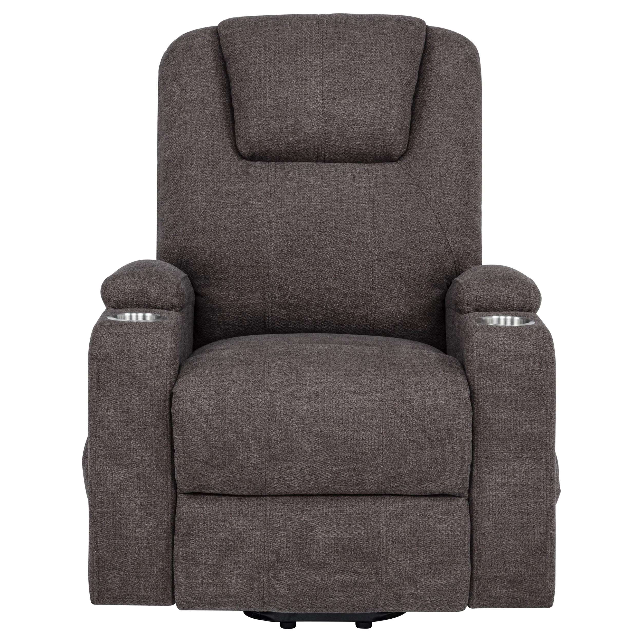 Louie Chenille Upholstered Power Lift Massage Chair Brown - Image 7