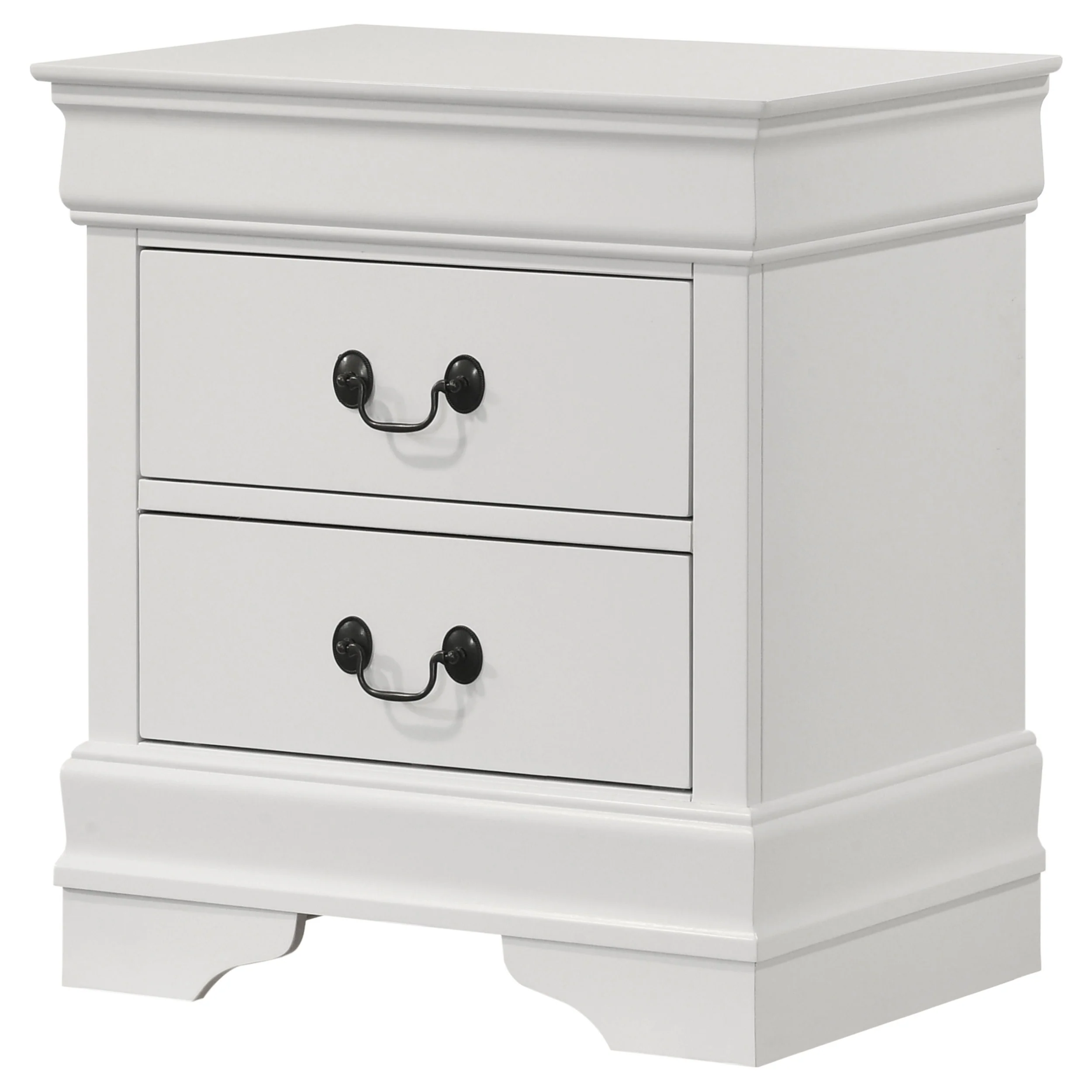 Louis Philippe 2-Drawer Nightstand, White - Image 5