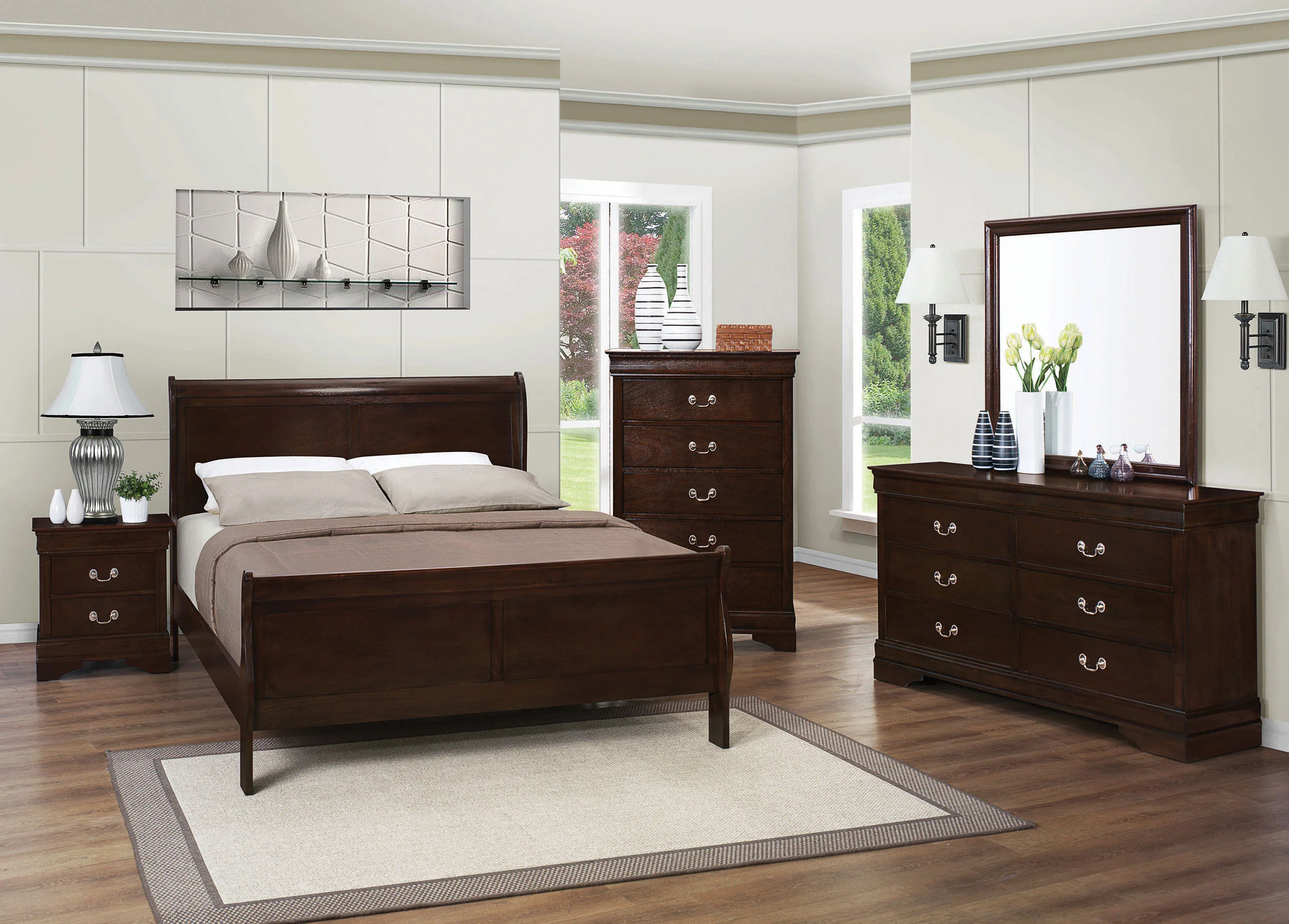 Louis Philippe Dresser Mirror in Cappuccino - Image 6