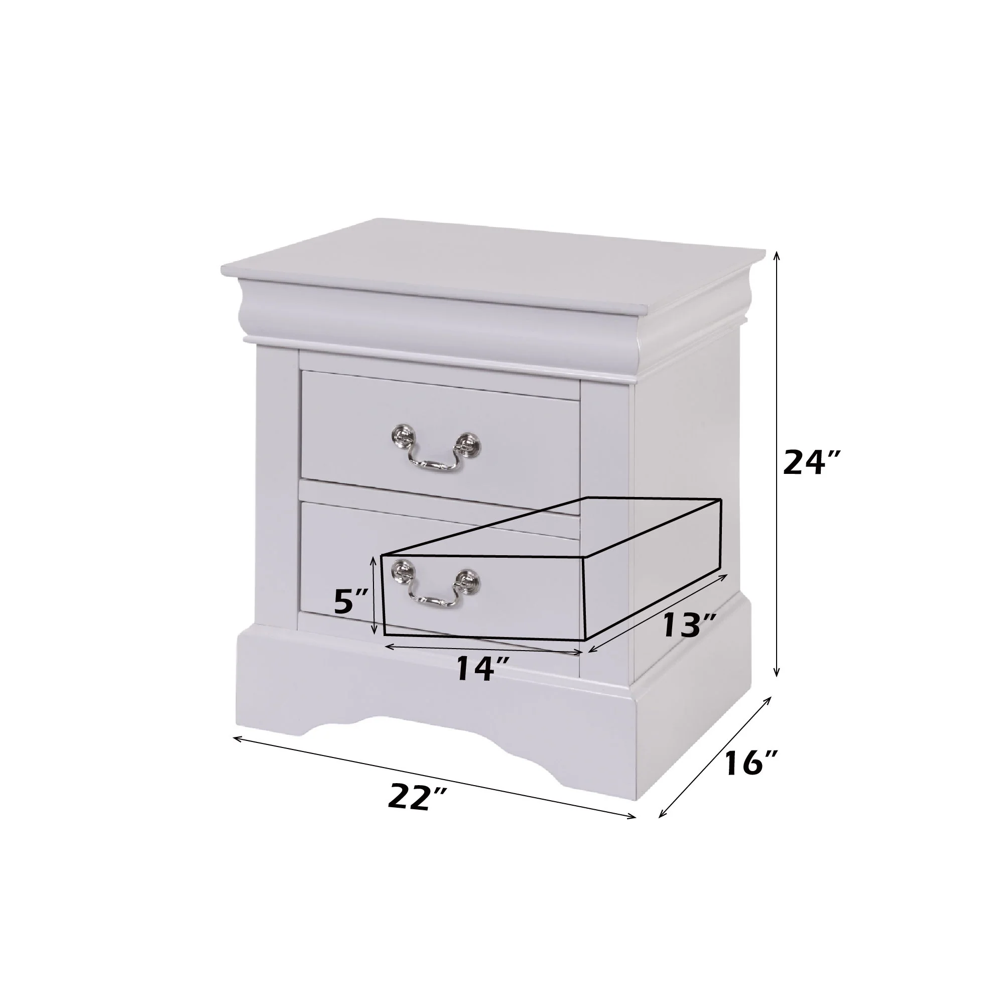 Louis Philippe III - Sleek Design Nightstand - Image 4