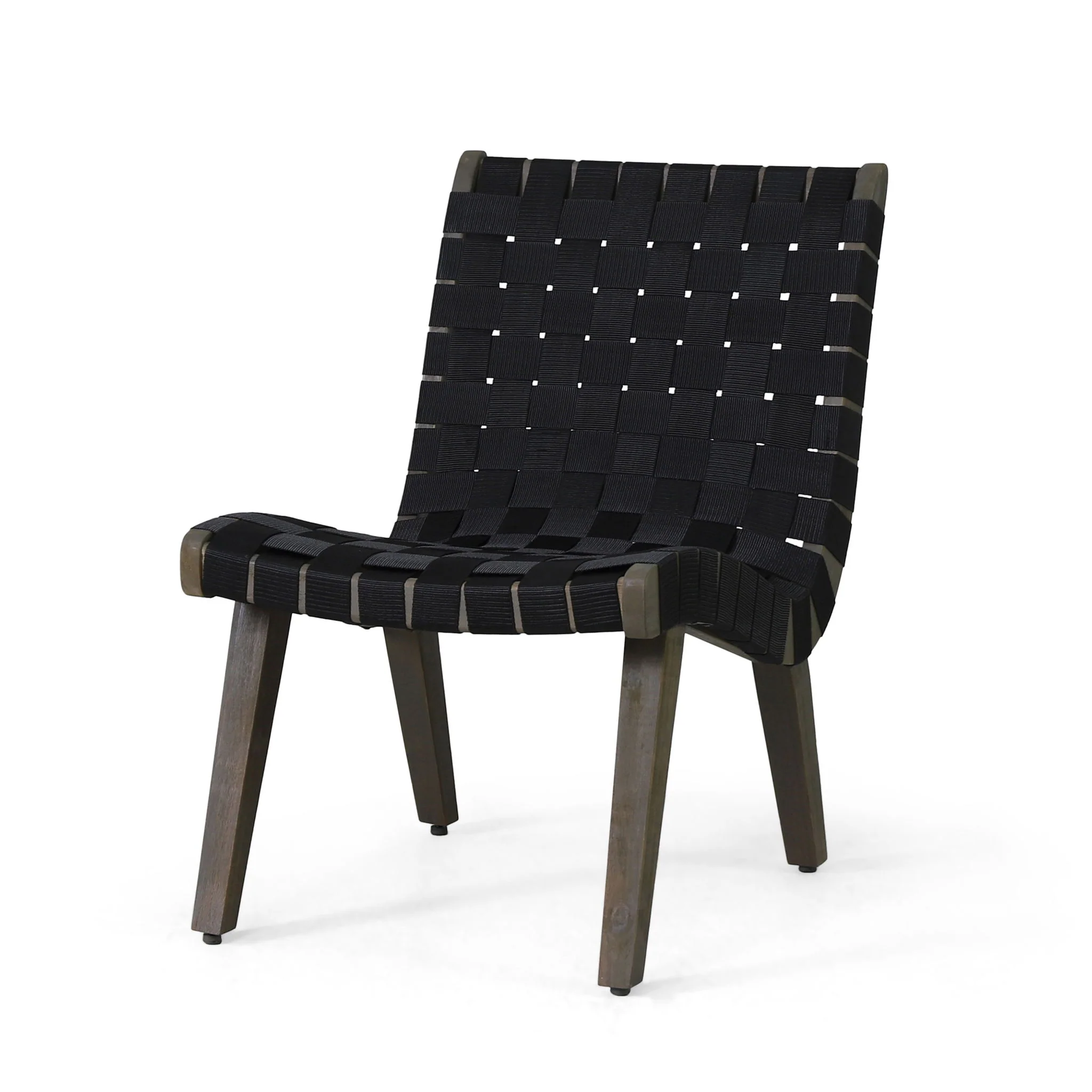 Lounge Chair With Stunning Rope Weave Design, (Set of 2) - Black - Image 2