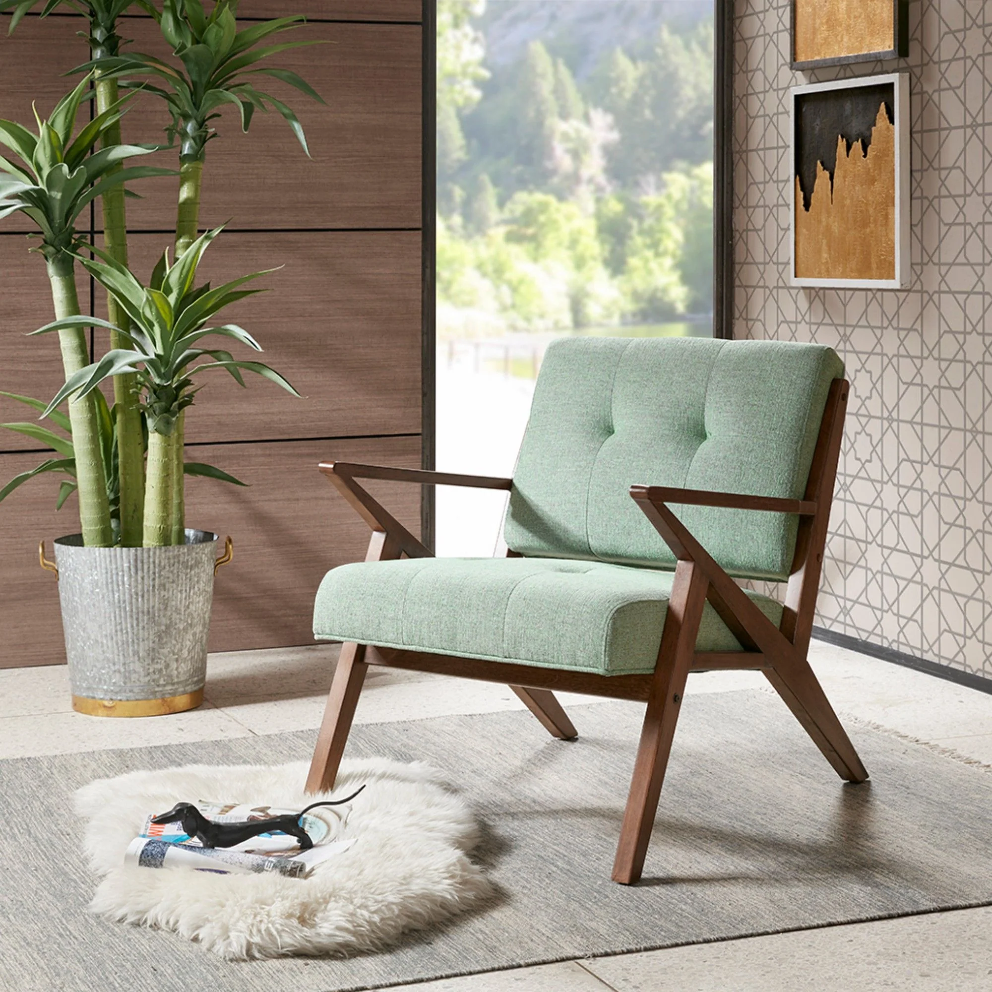 Lounge Chair With Tufted Upholstery And Solid Frame - Image 17