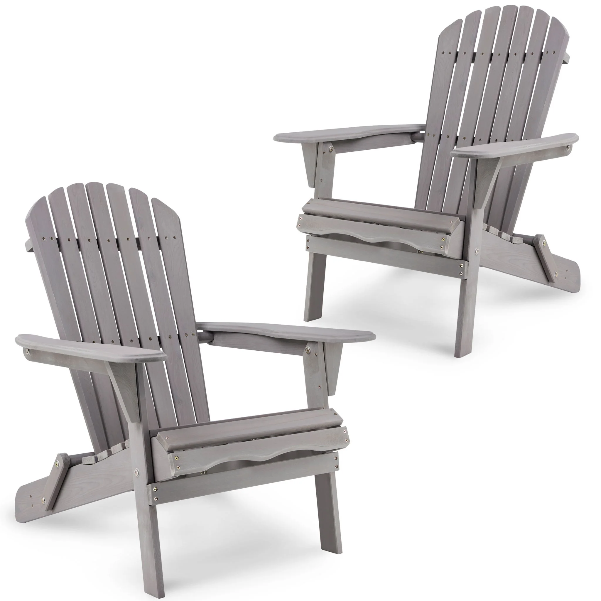Lounge Patio Chair For Garden Outdoor Wooden Folding Adirondack Chair (Set of 2) Solid Cedar Wood Lounge Patio Chair For Garden - Image 12
