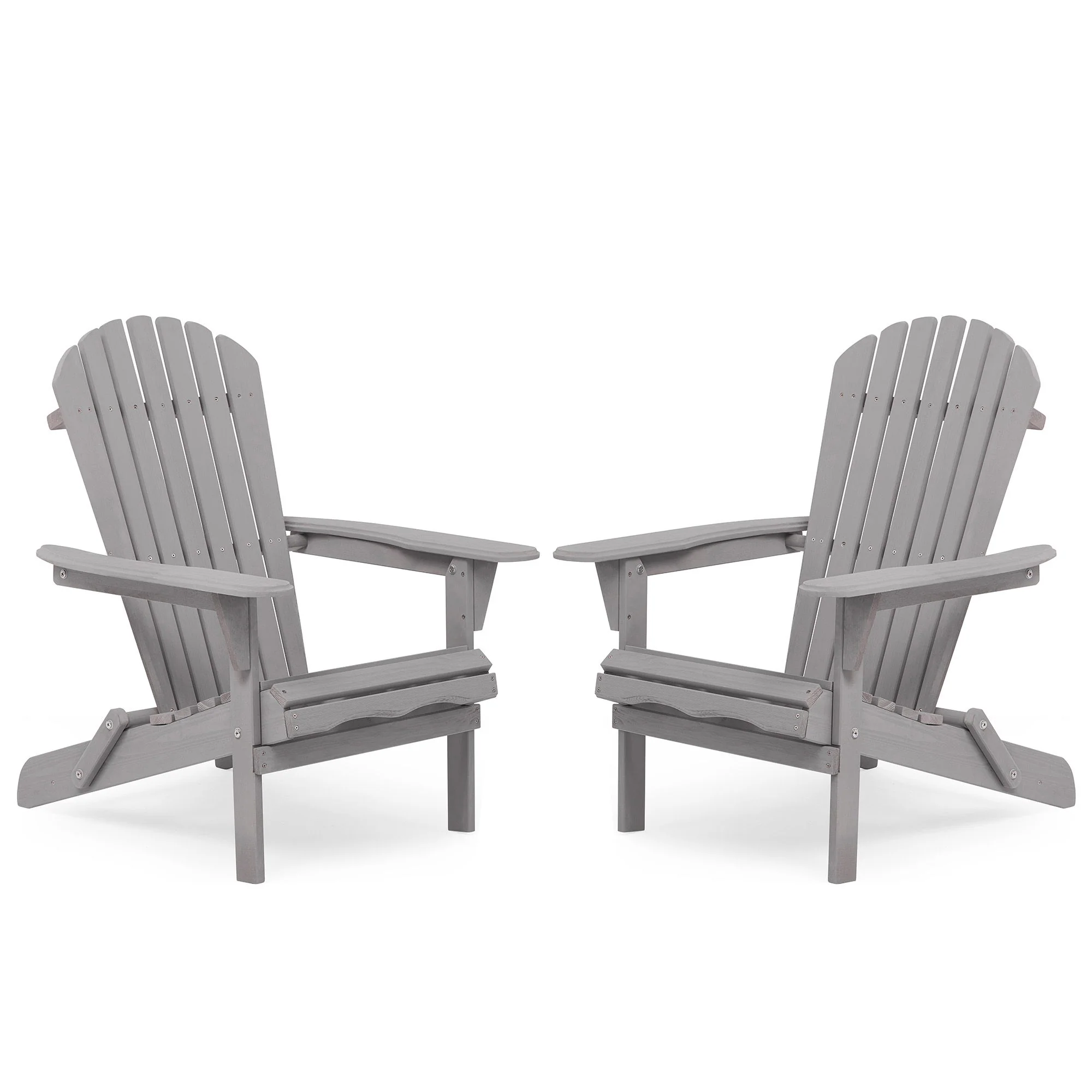 Lounge Patio Chair For Garden Outdoor Wooden Folding Adirondack Chair (Set of 2) Solid Cedar Wood Lounge Patio Chair For Garden - Image 3