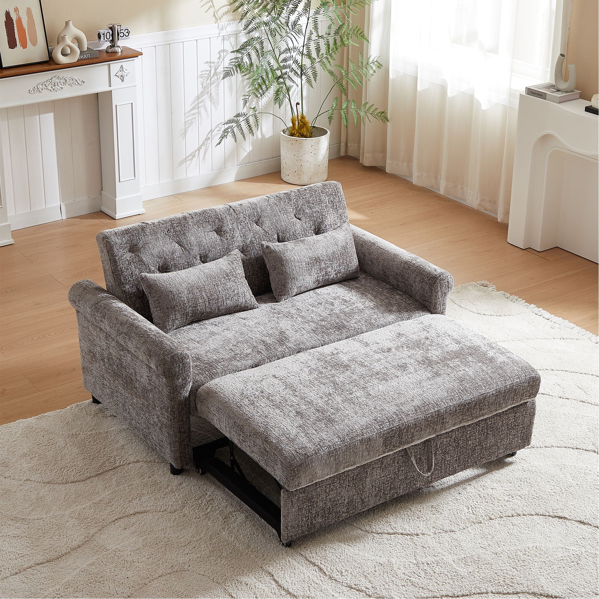 Loveseat Sofa Bed, Pull - Out Couch Sleeper & 2 Pillows - Image 11