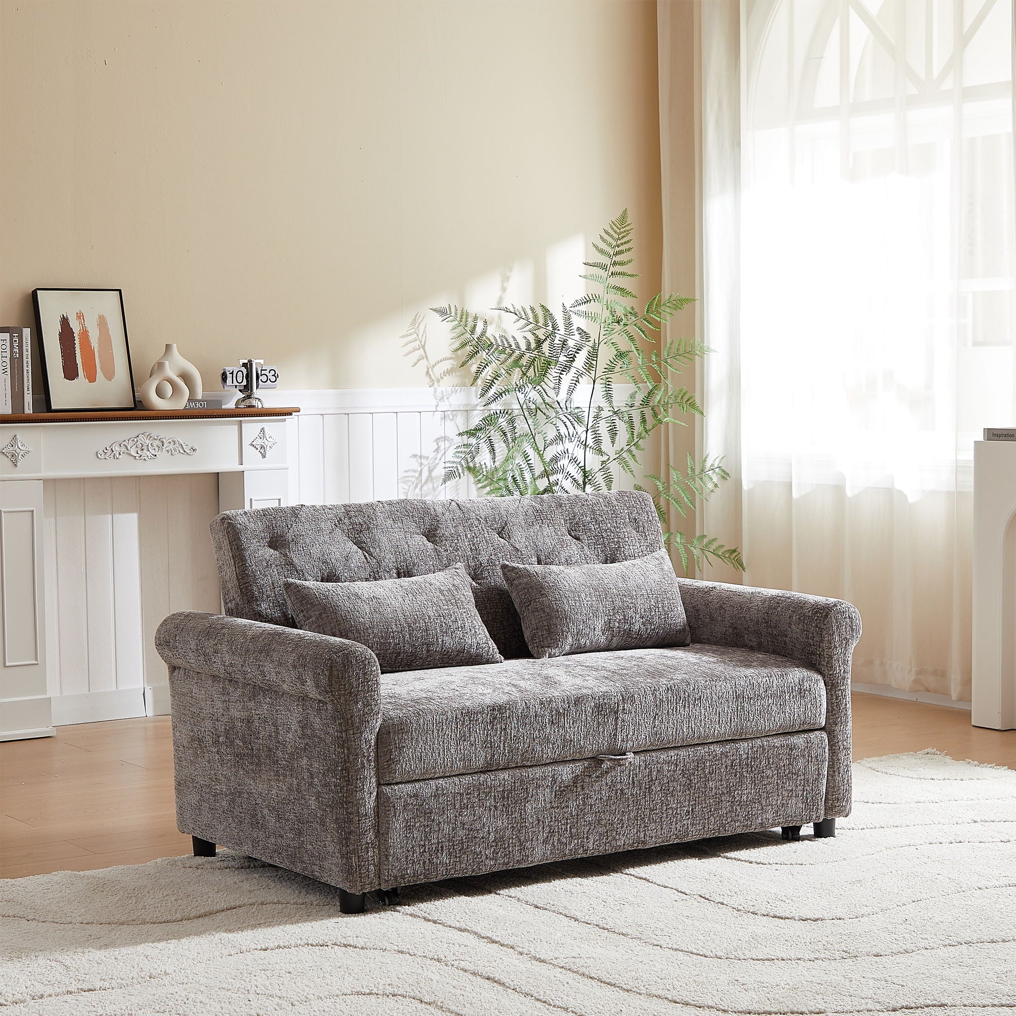 Loveseat Sofa Bed, Pull - Out Couch Sleeper & 2 Pillows - Image 15
