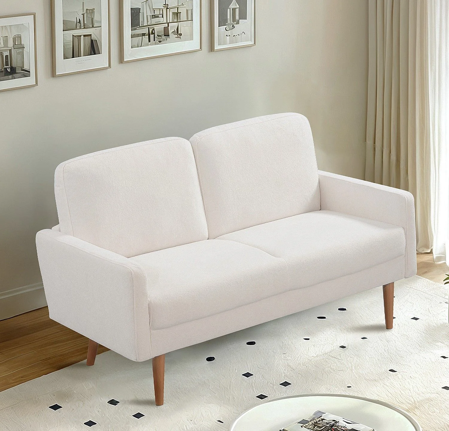 Loveseat Sofa, European Style With Sleek Design, Modern & Vintage Flair, Upholstered 2 Seater Couch - Image 5