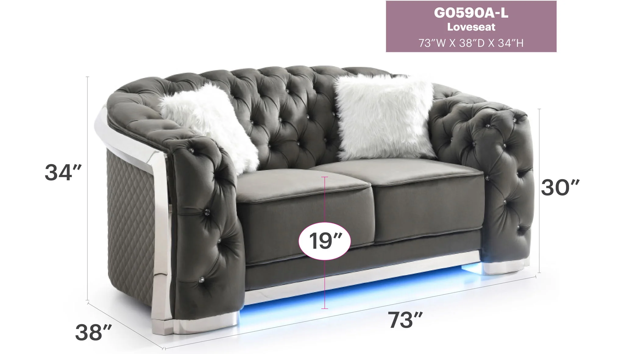 Loveseat With Flared Arms - Image 15