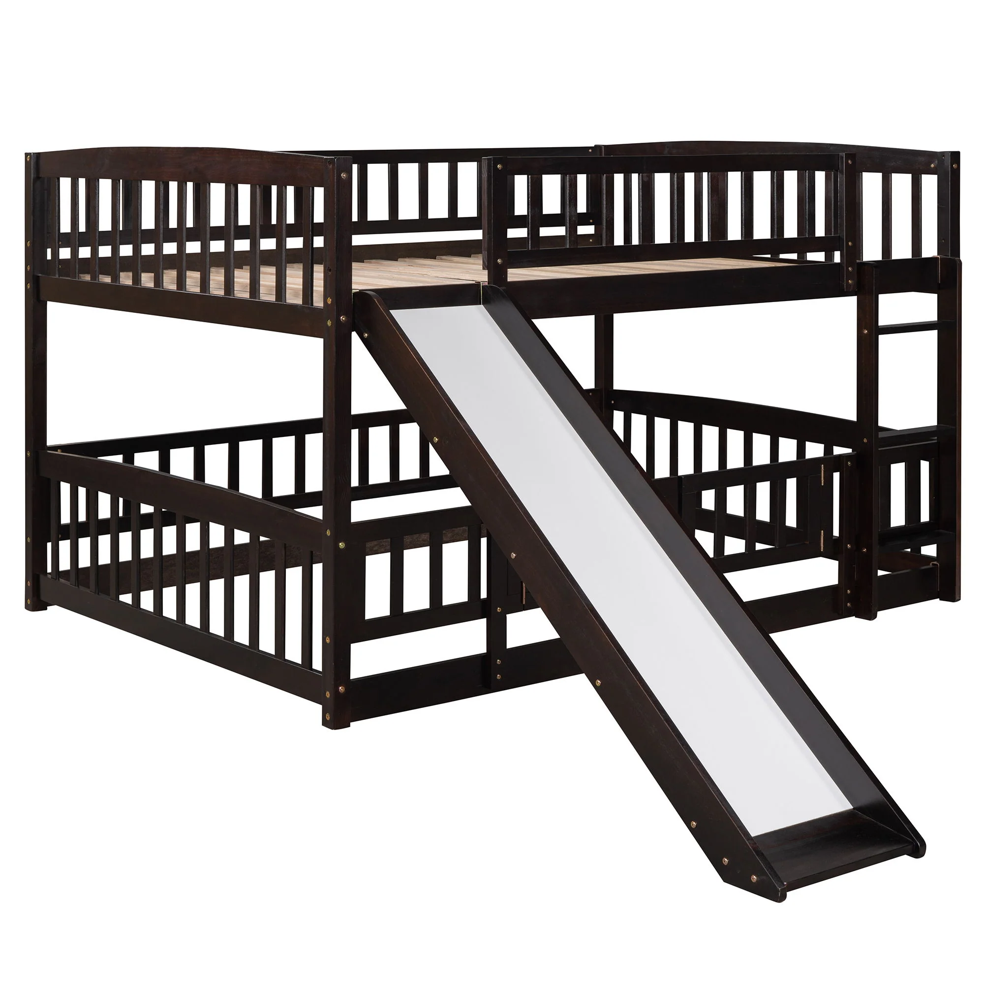 Low Bunk Bed With Slide, Fence And Ladder - Image 8