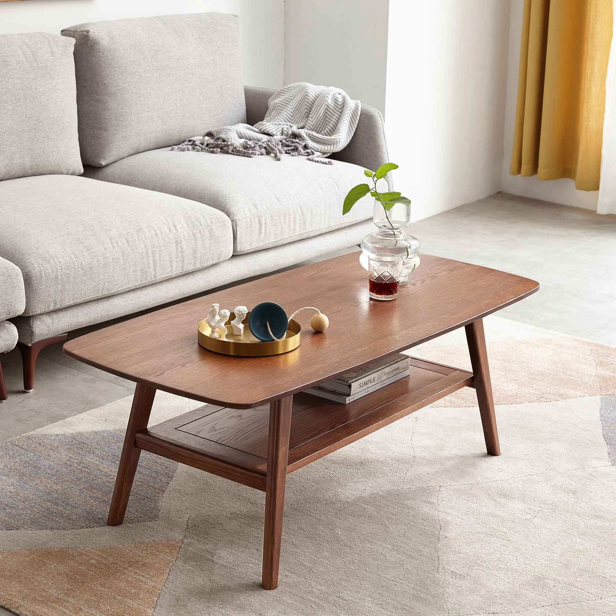 Low Coffee Table With Storage Shelf - Image 8
