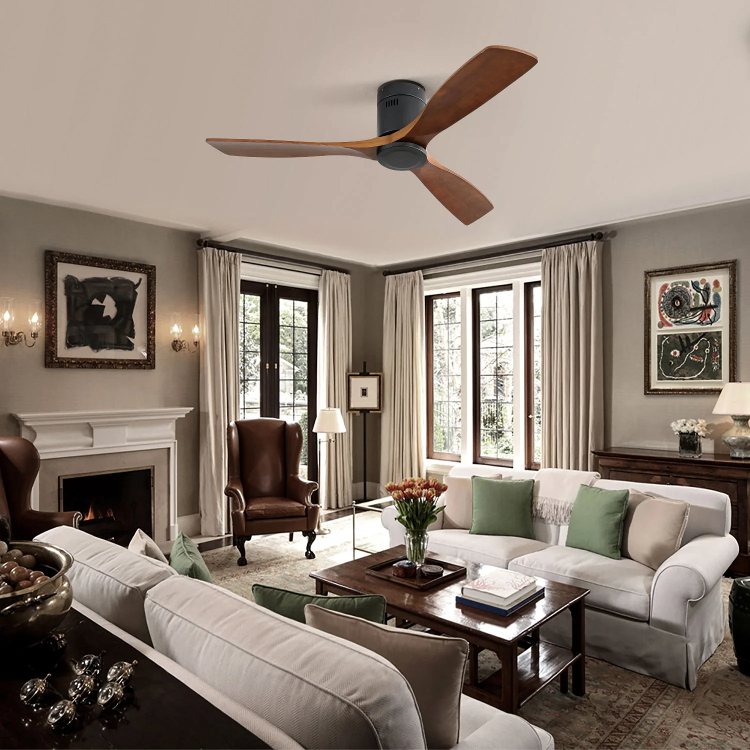 Low Profile Ceiling Fan DC, 3 Blade, Noiseless Reversible Motor, Remote Control - Image 15