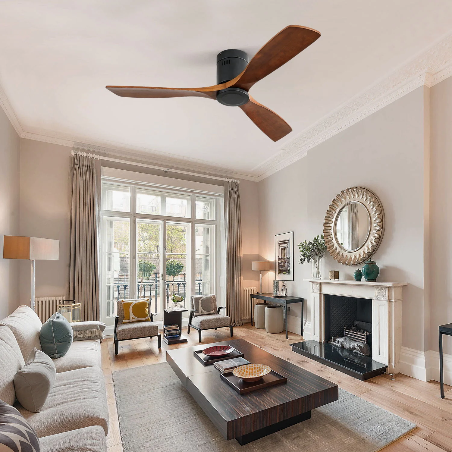Low Profile Ceiling Fan DC, 3 Blade, Noiseless Reversible Motor, Remote Control - Image 4
