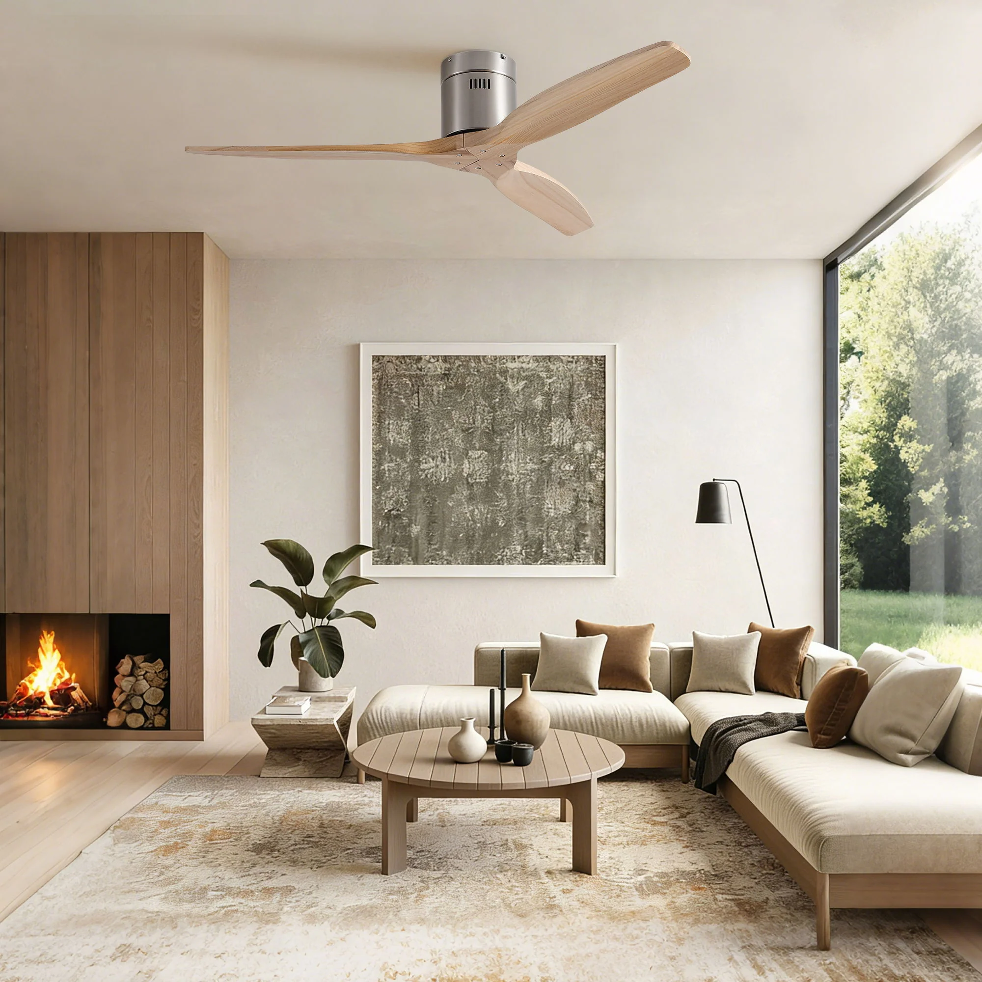 Low Profile Flush Mount Ceiling Fan Without Light - Image 13