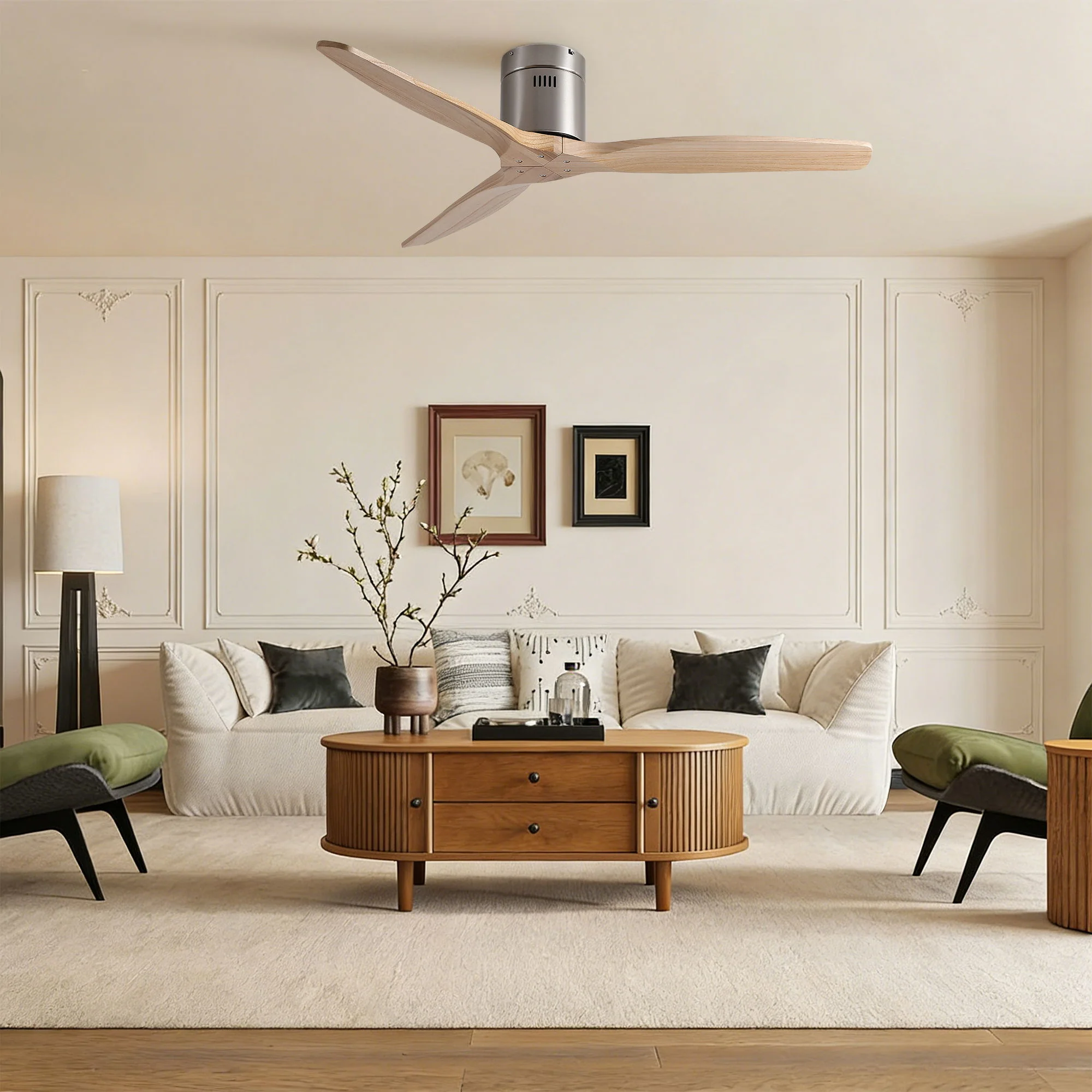 Low Profile Flush Mount Ceiling Fan Without Light - Image 16