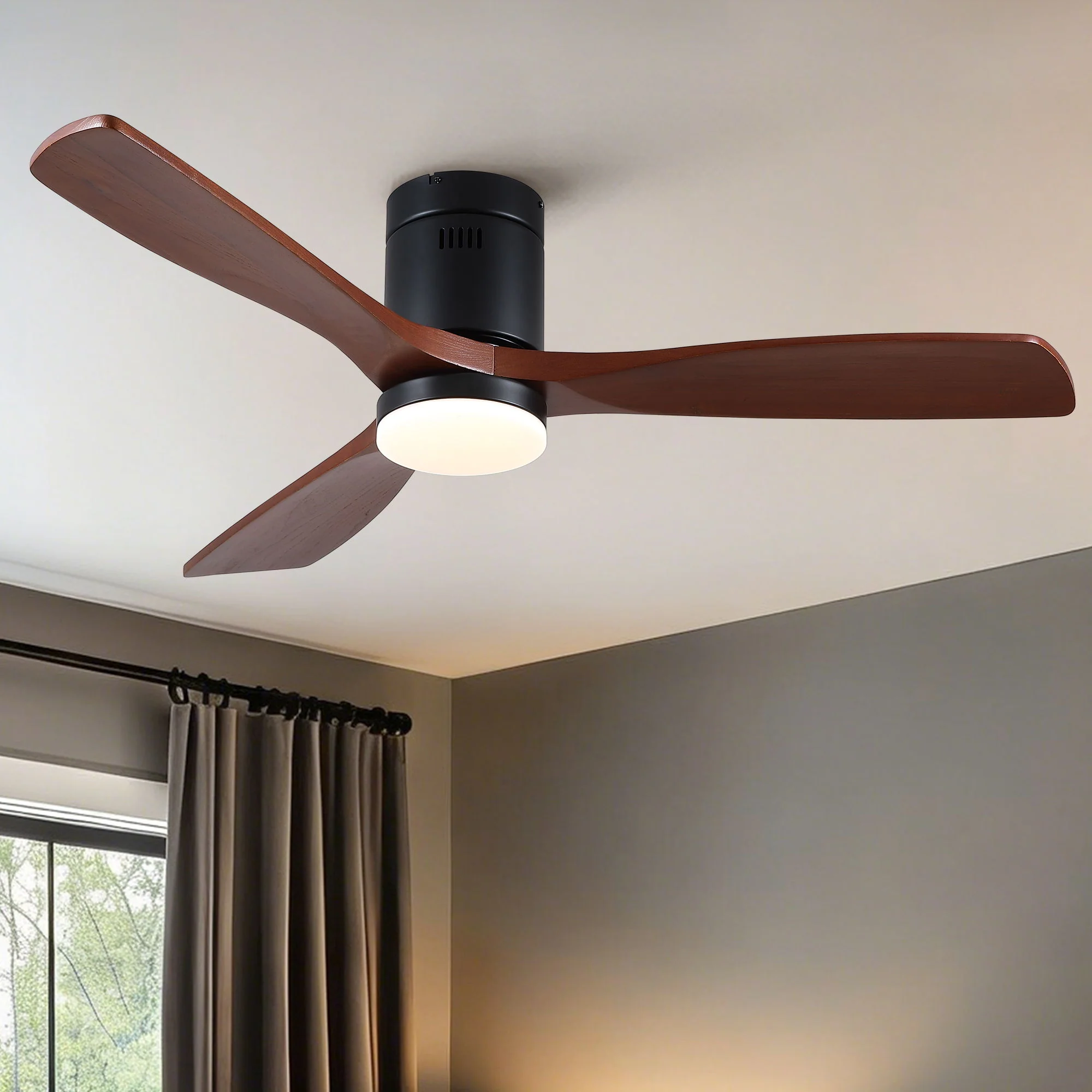 Low Profile Flush Mount Intergrated LED Ceiling Fan With Light And Silent Reversible Motor - Image 15