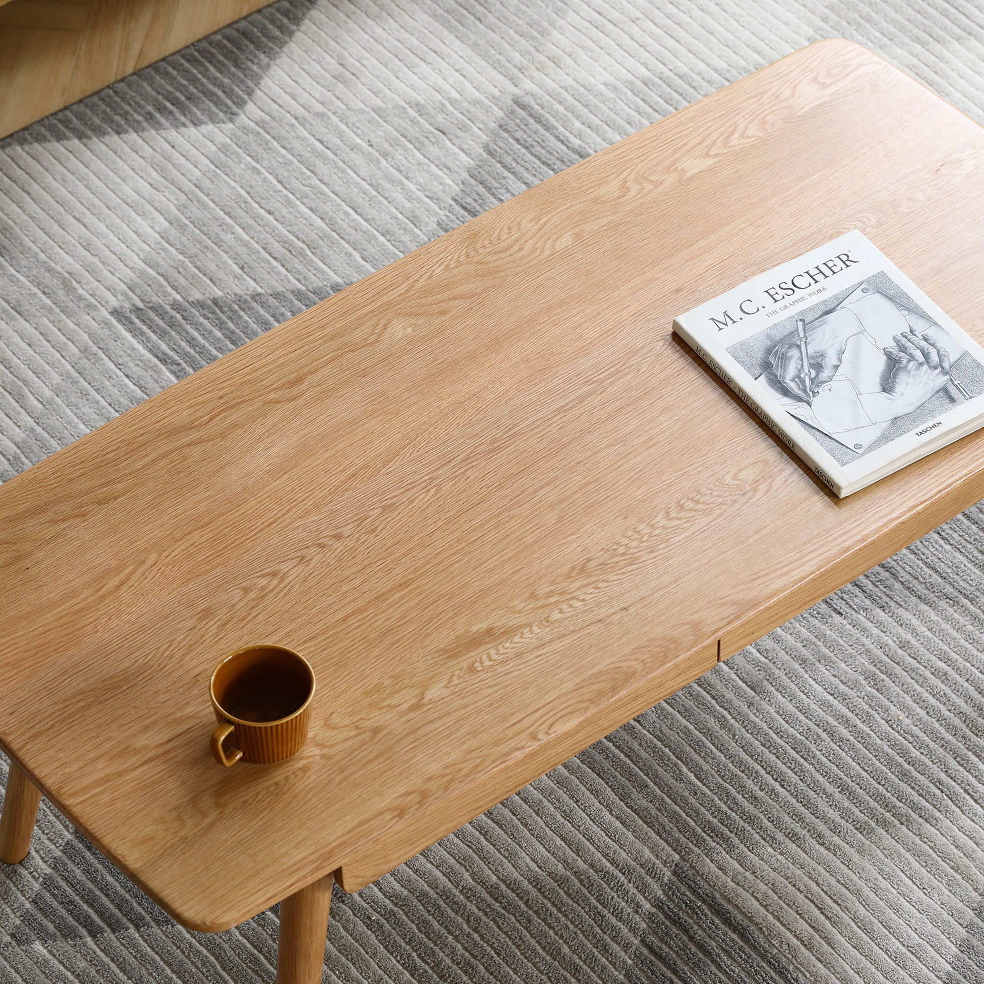 Low Table, Coffee Table With Storage Shelf - Natural - Image 9