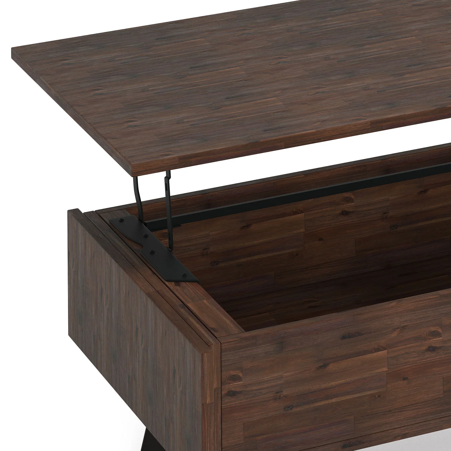 Lowry - Lift Top Coffee Table - Distressed Charcoal Brown - Image 3