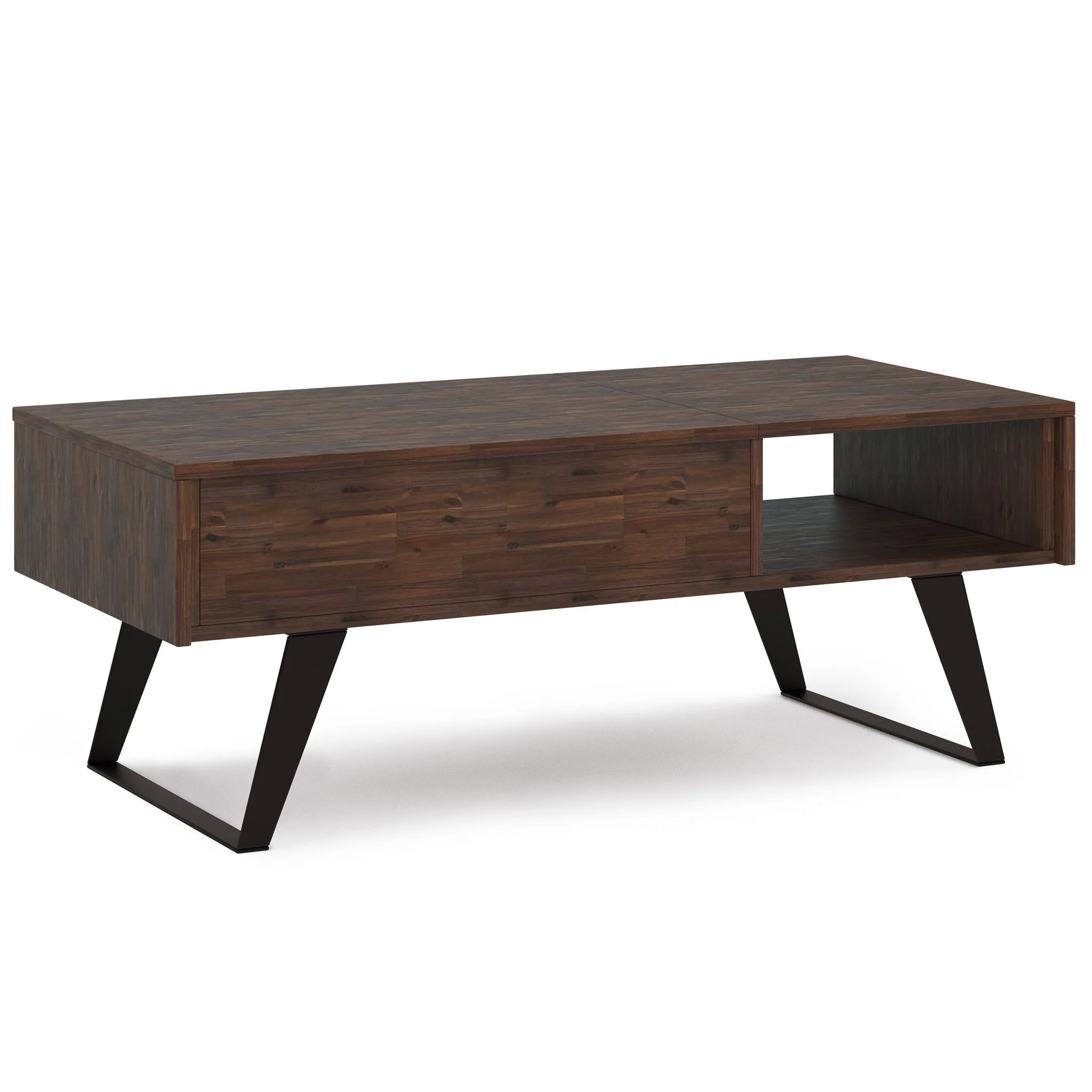 Lowry - Lift Top Coffee Table - Distressed Charcoal Brown - Image 9