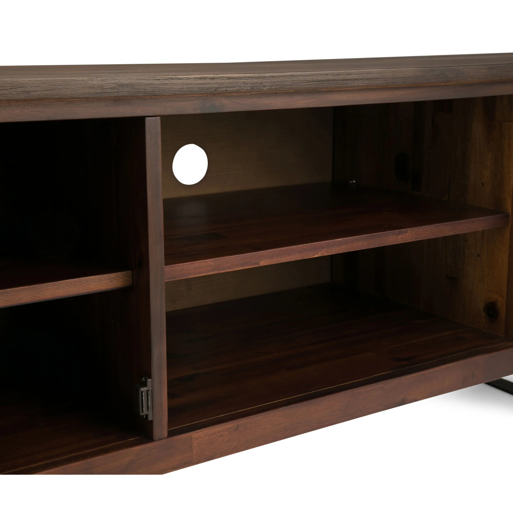 Lowry - TV Media Stand - Distressed Charcoal Brown - Image 6