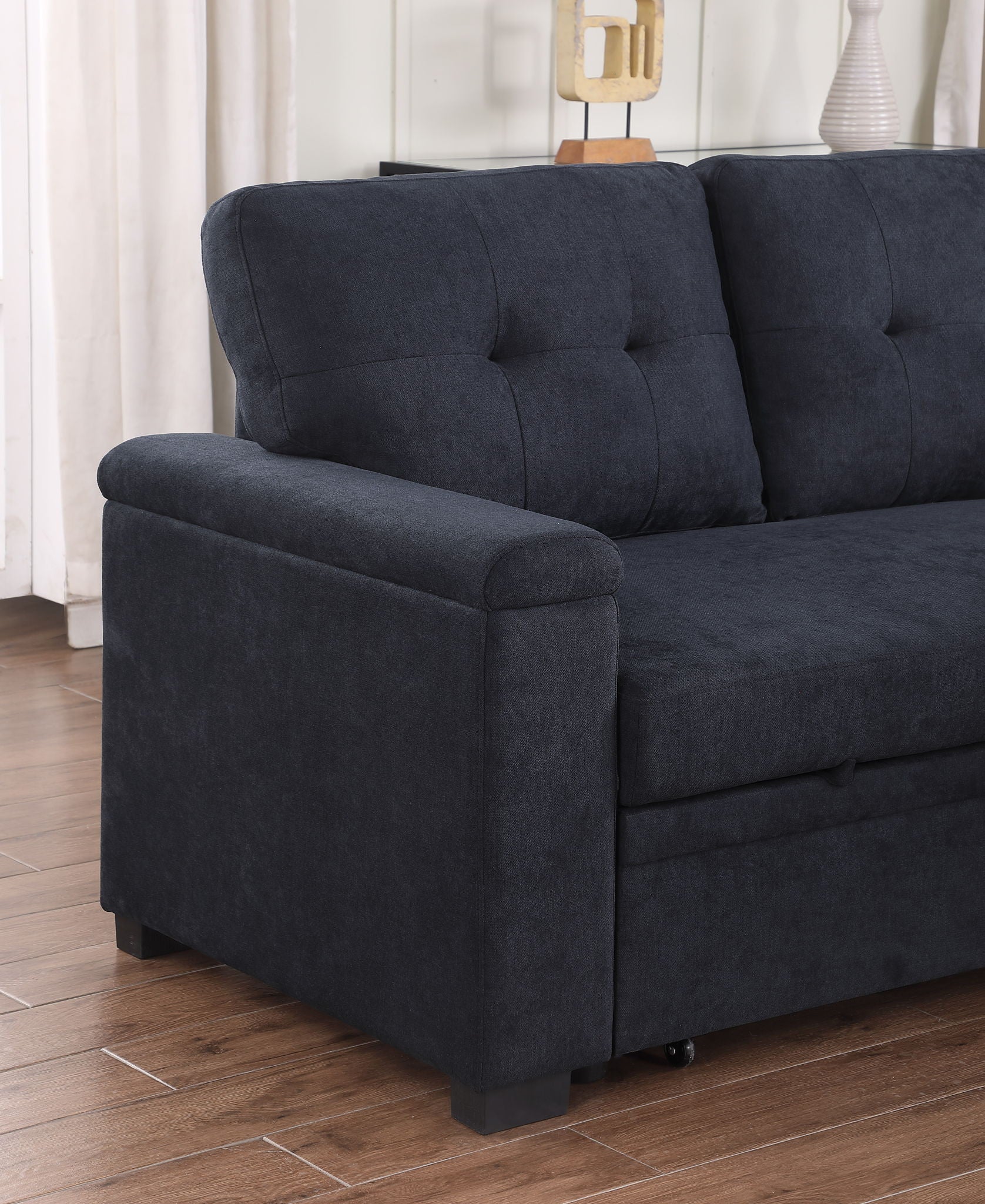 Lucca II - 84.5"W Reversible Sleeper Sectional Sofa with Storage Chaise - Image 24