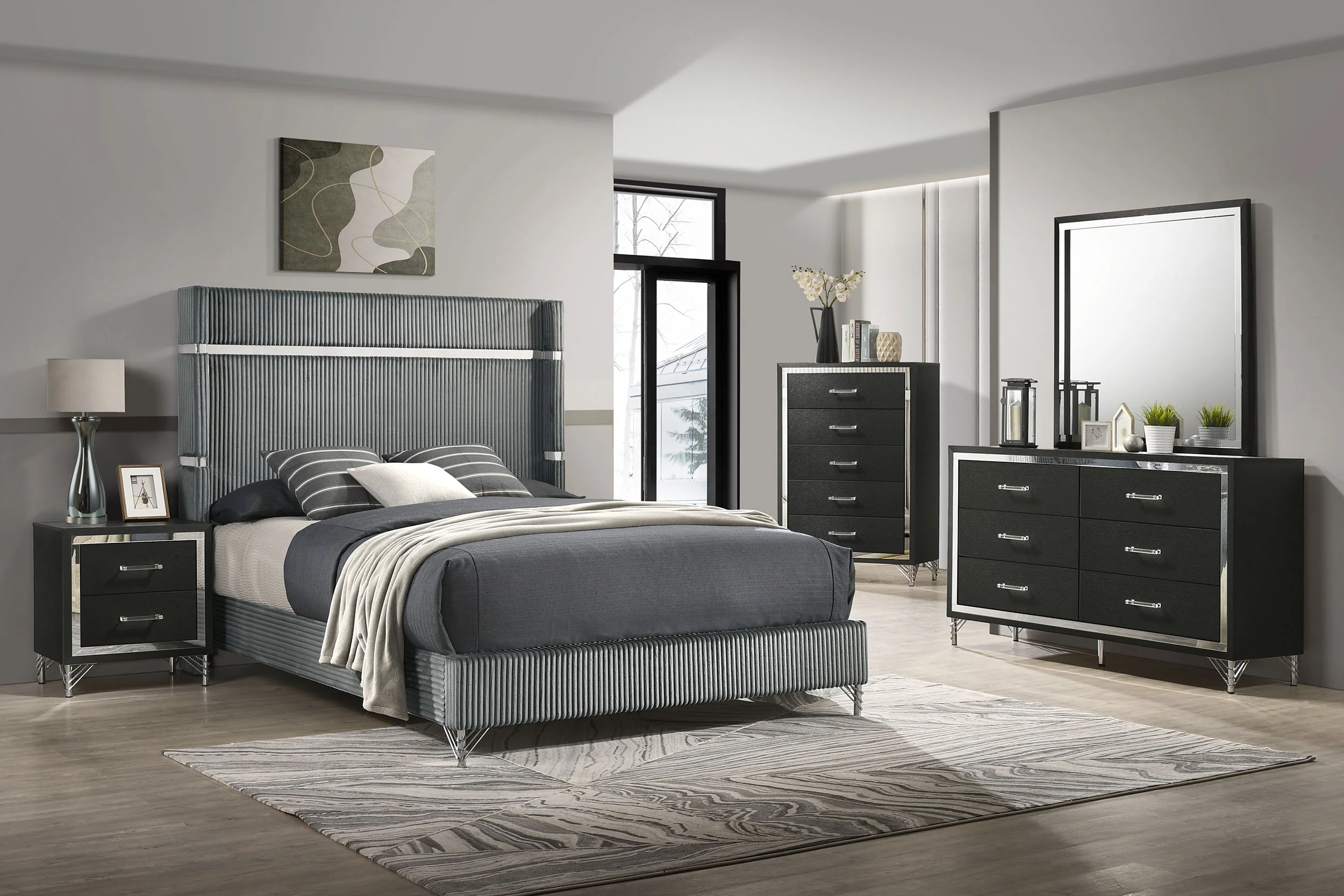 Lucia 6-Drawer Dresser Cabinet in Black - Image 12