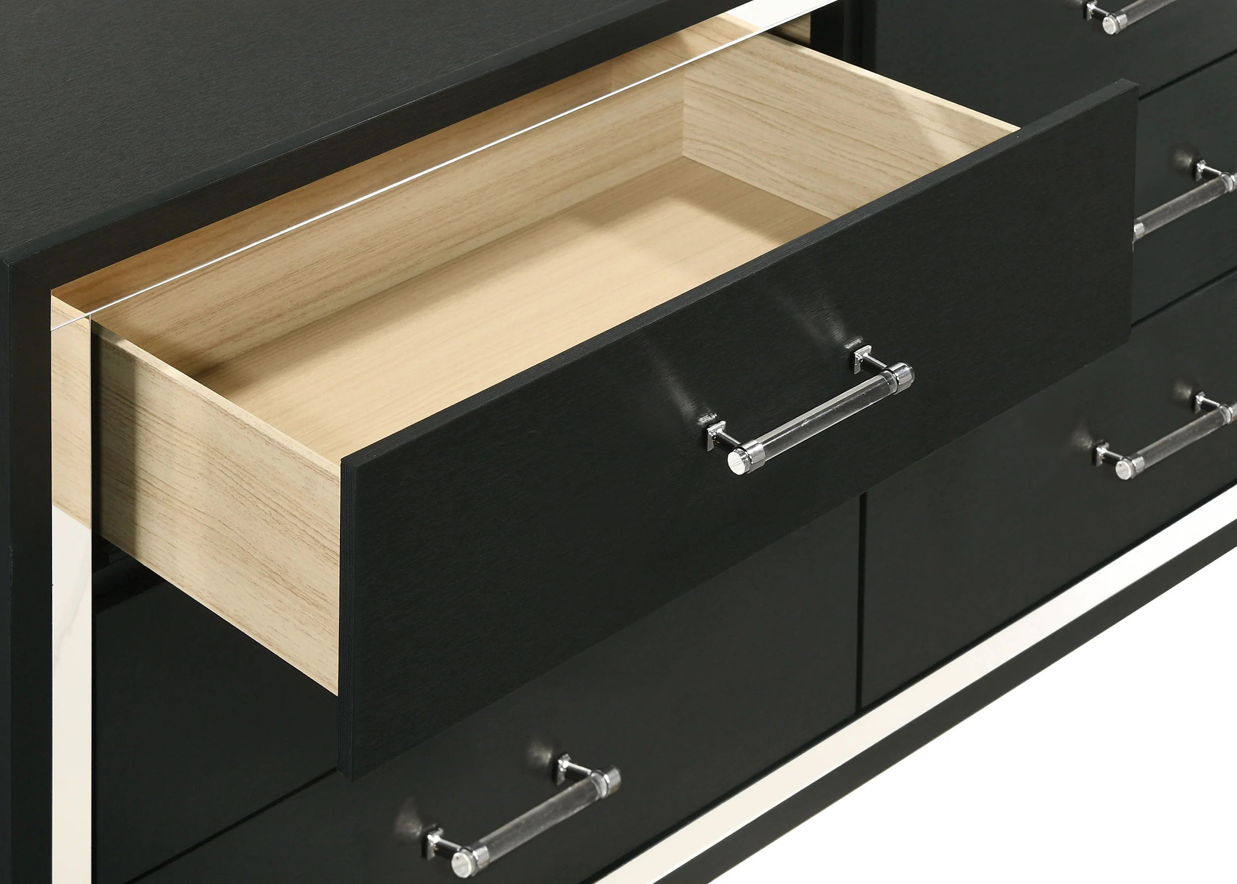 Lucia 6-Drawer Dresser Cabinet in Black - Image 8