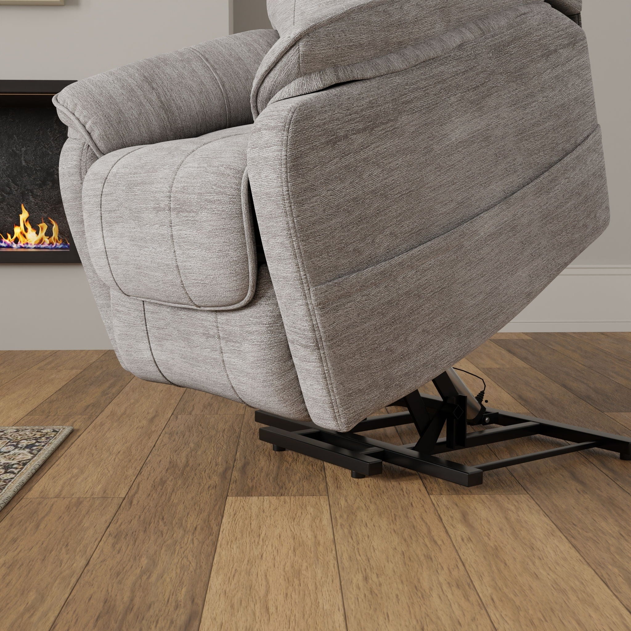Lucie - Fabric Power Lift Chair - Gray - Image 4
