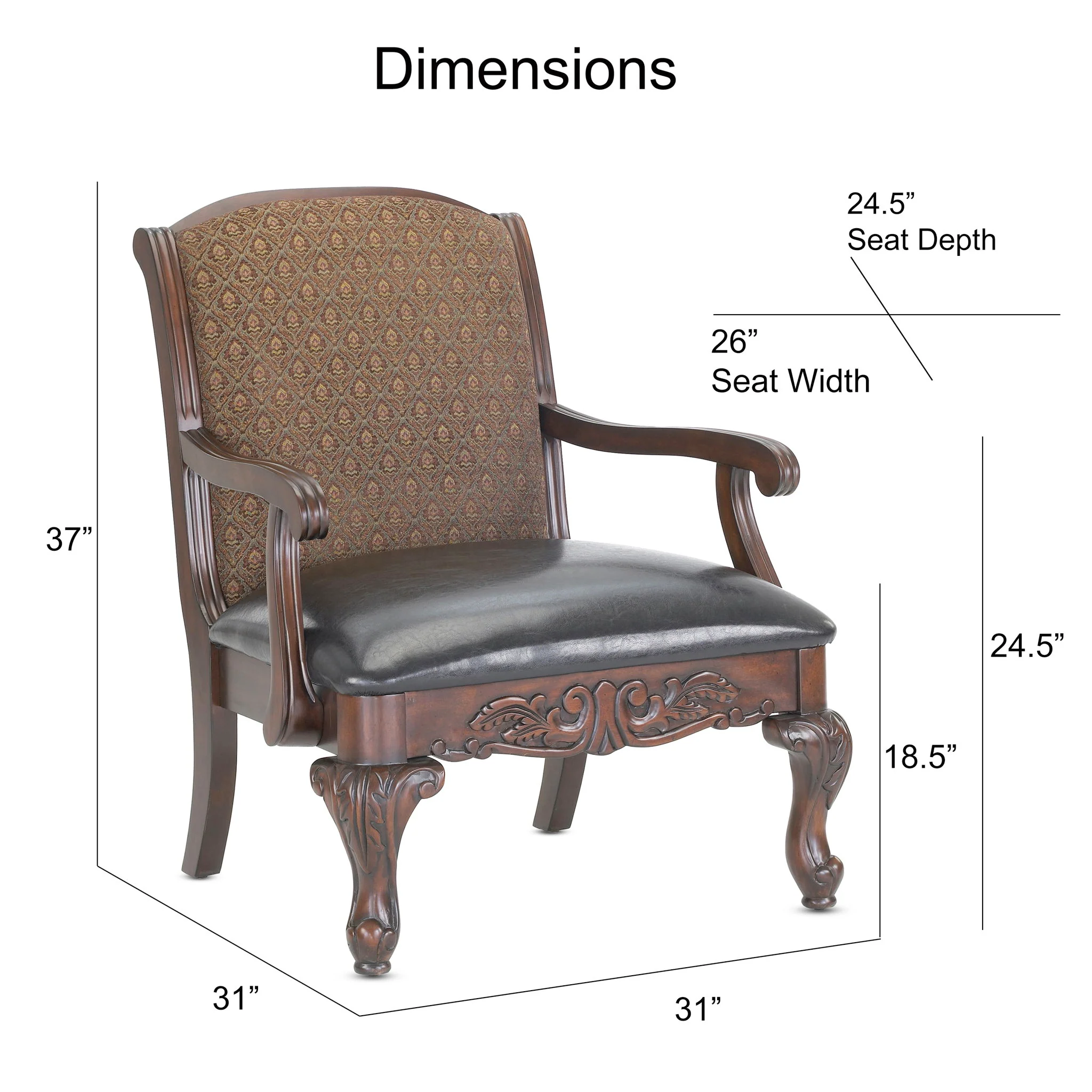 Lucille - Arm Chair - Brown - Image 4