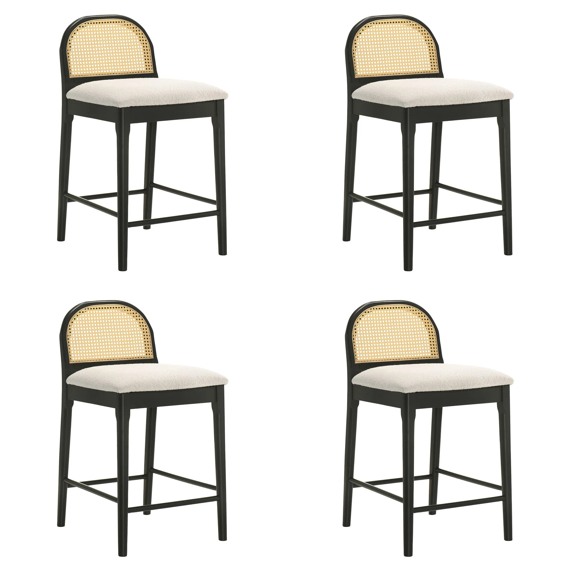 Lucio - Modern Farmhouse Wood Counter Height Kitchen Bar Stool - Image 2