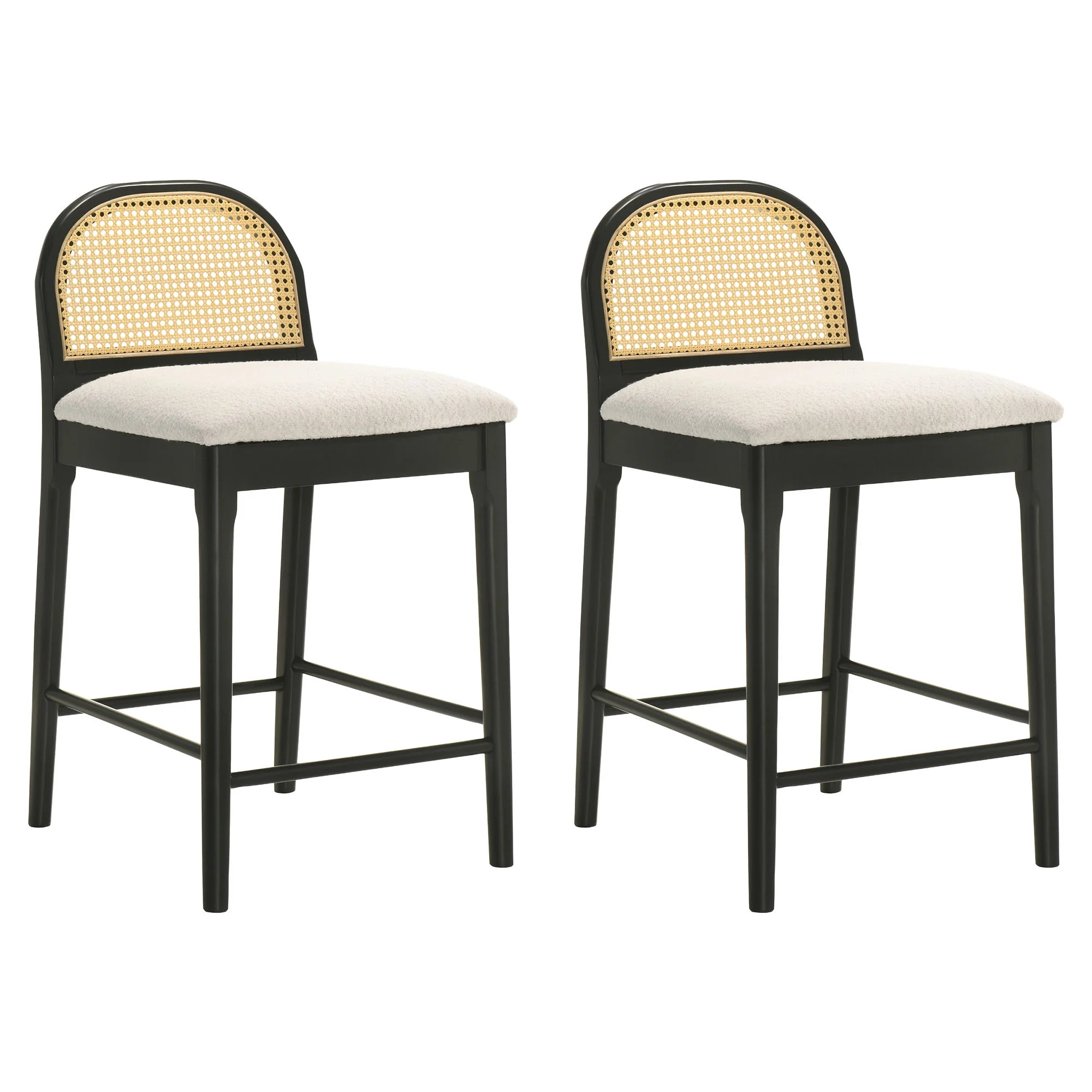 Lucio - Modern Farmhouse Wood Counter Height Kitchen Bar Stool - Image 4