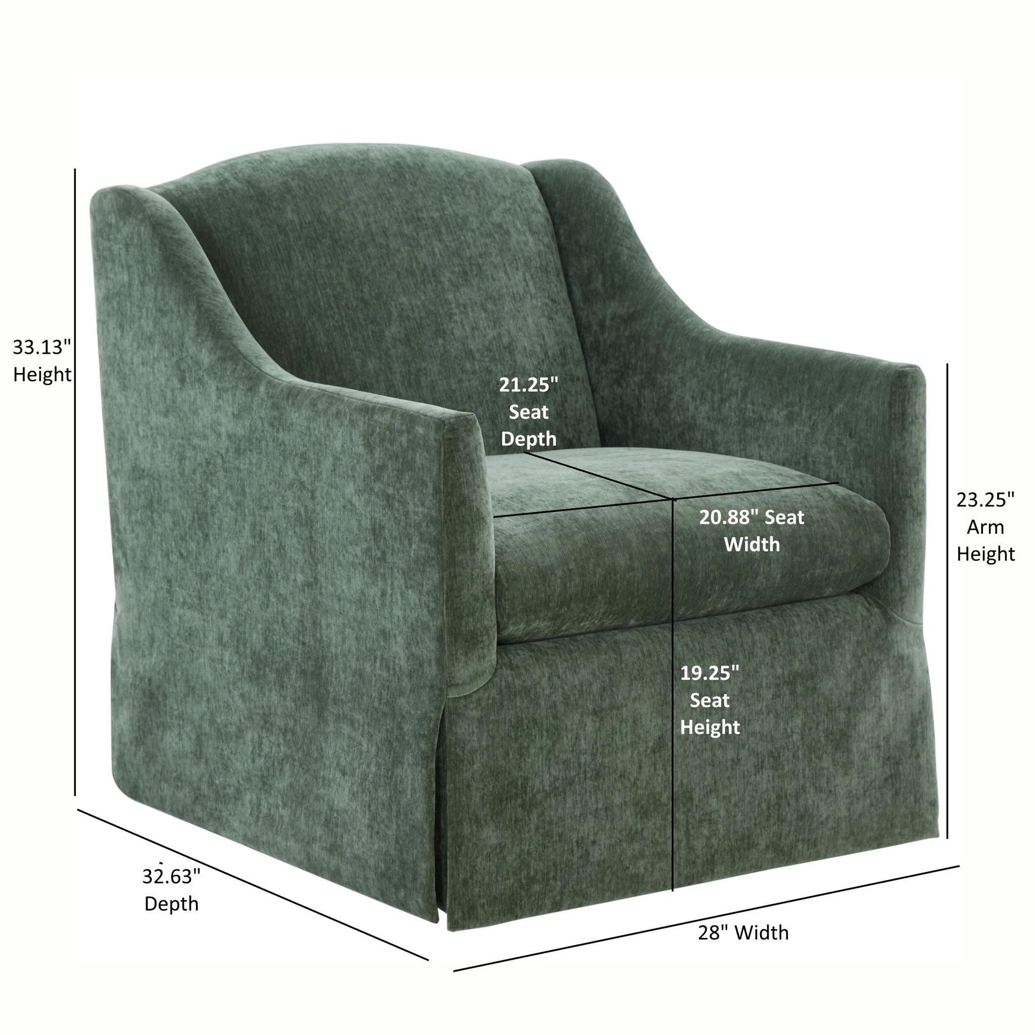 Luisa - Skirted Swivel Accent Chair - Image 27