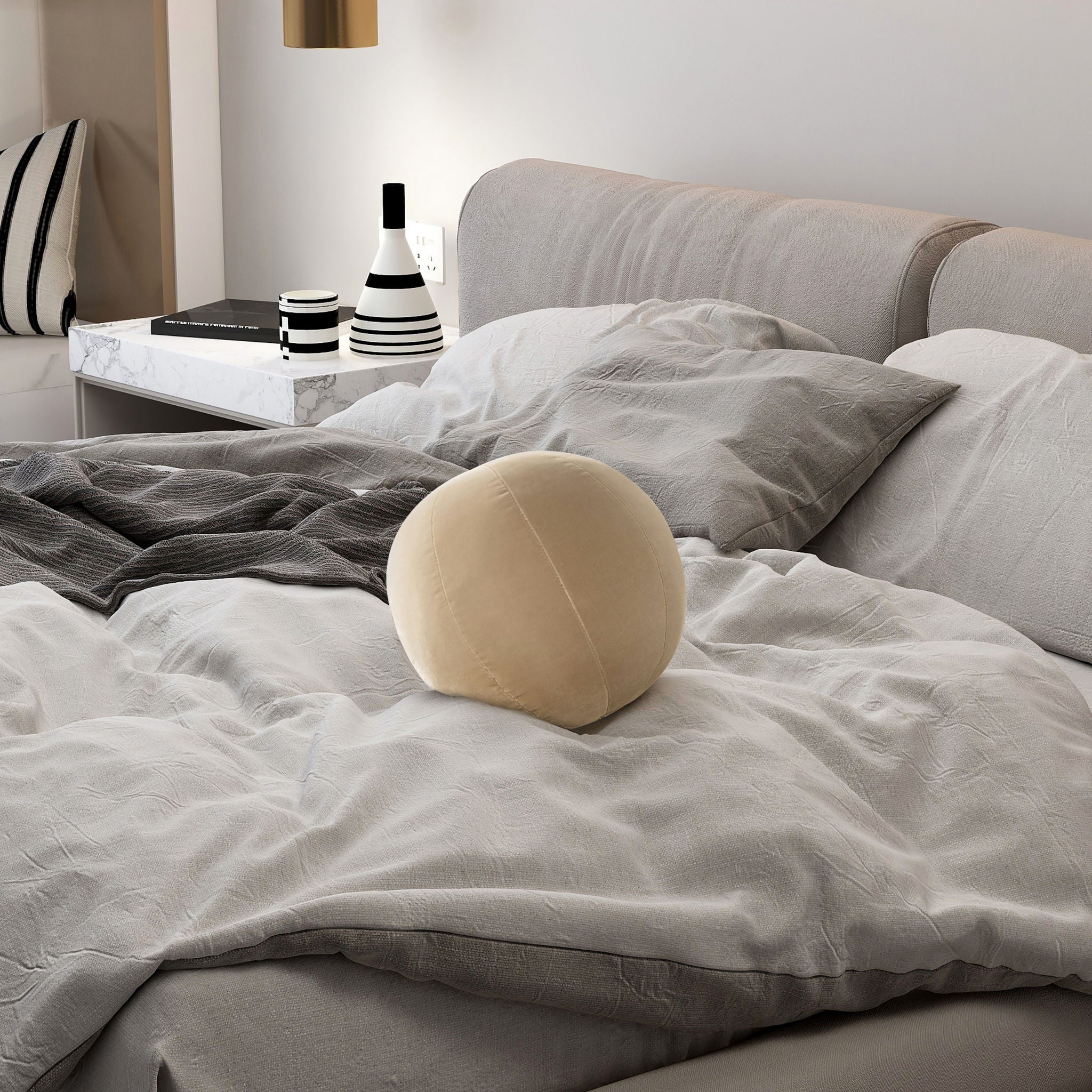 Luna - Round Sphere Accent Ball Throw Pillow - Image 3