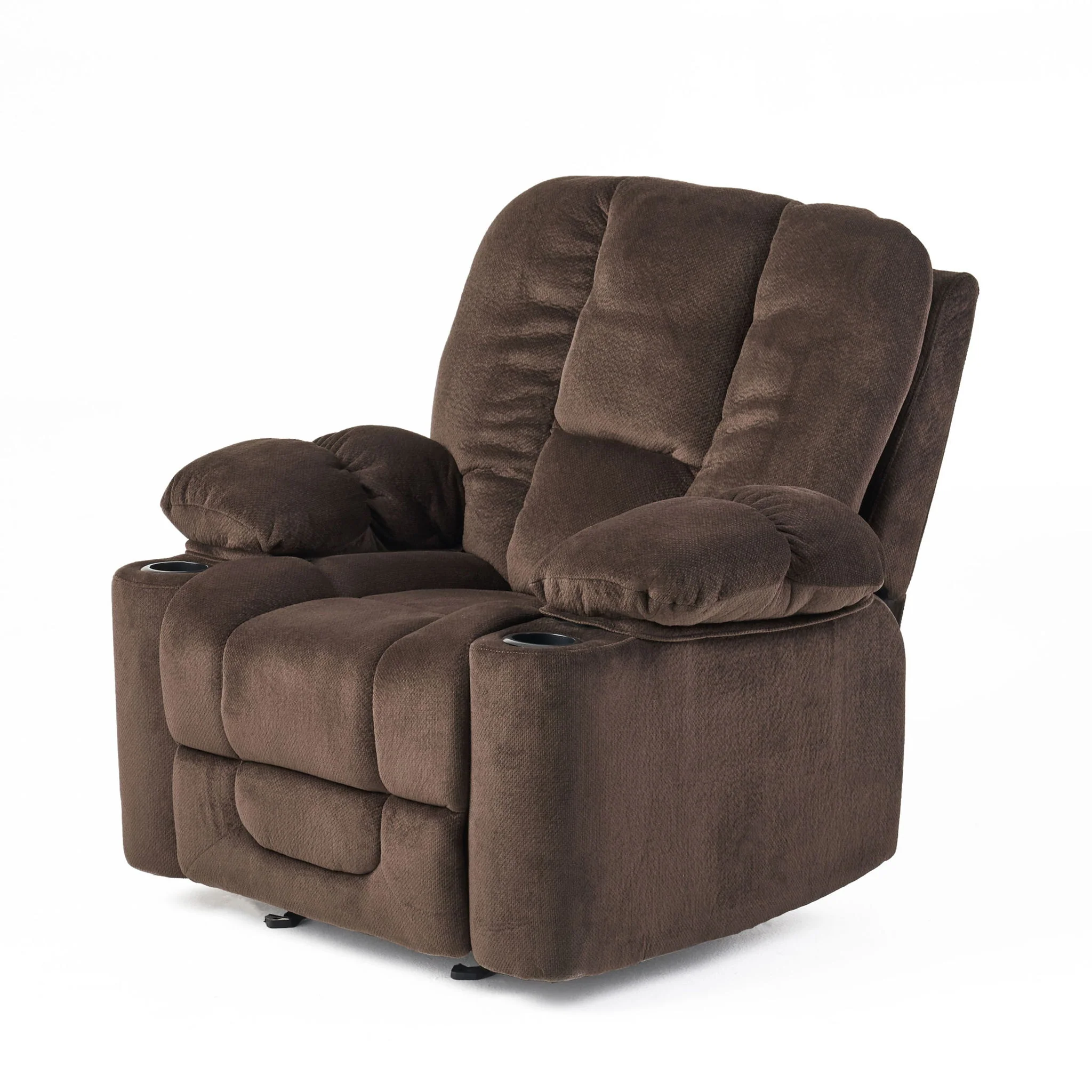 Luxurious Manual Recliner Chair With Skin-Friendly Fabric And Dual Cup Holders - Image 11