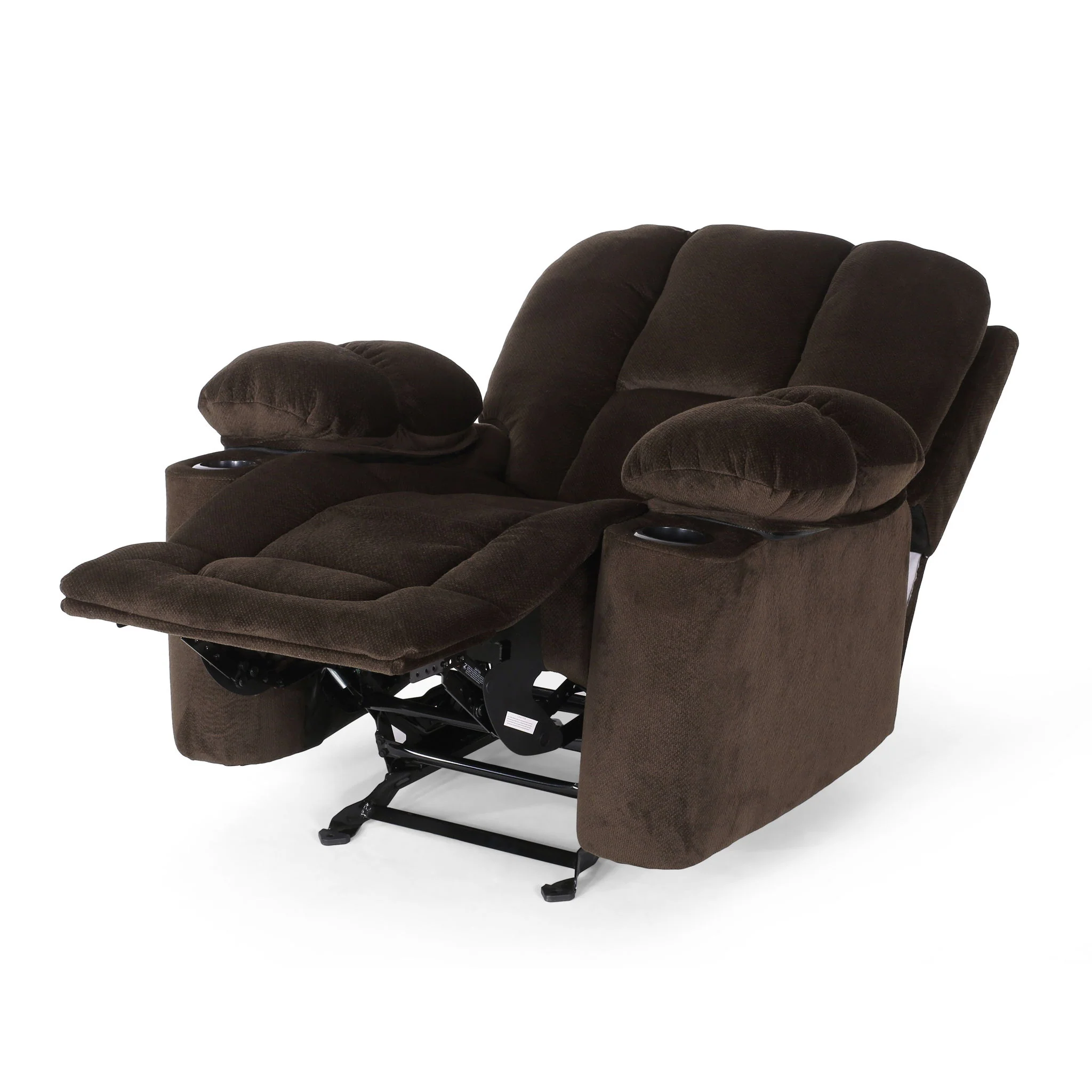 Luxurious Manual Recliner Chair With Skin-Friendly Fabric And Dual Cup Holders - Image 14