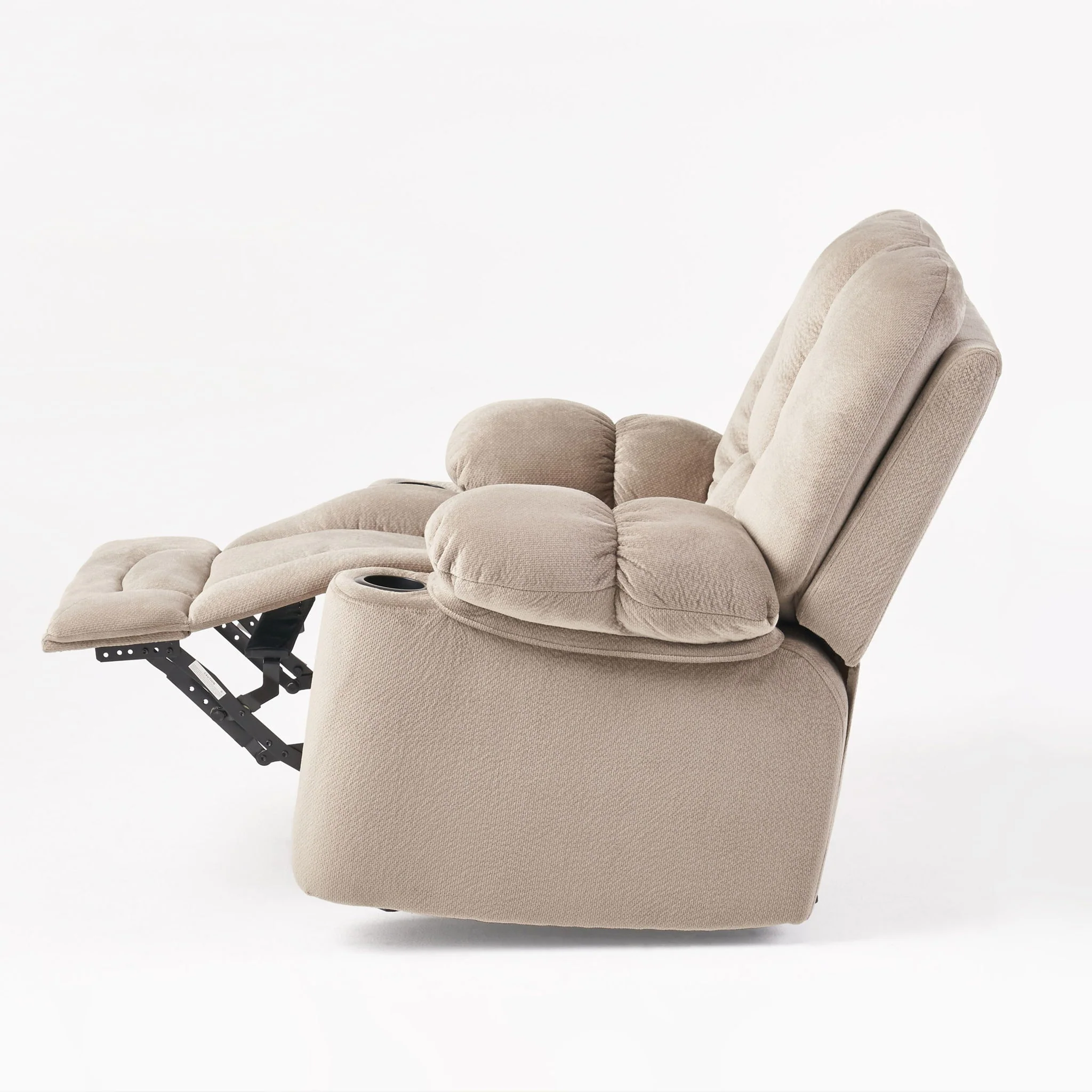 Luxurious Manual Recliner Chair With Skin-Friendly Fabric And Dual Cup Holders - Image 22