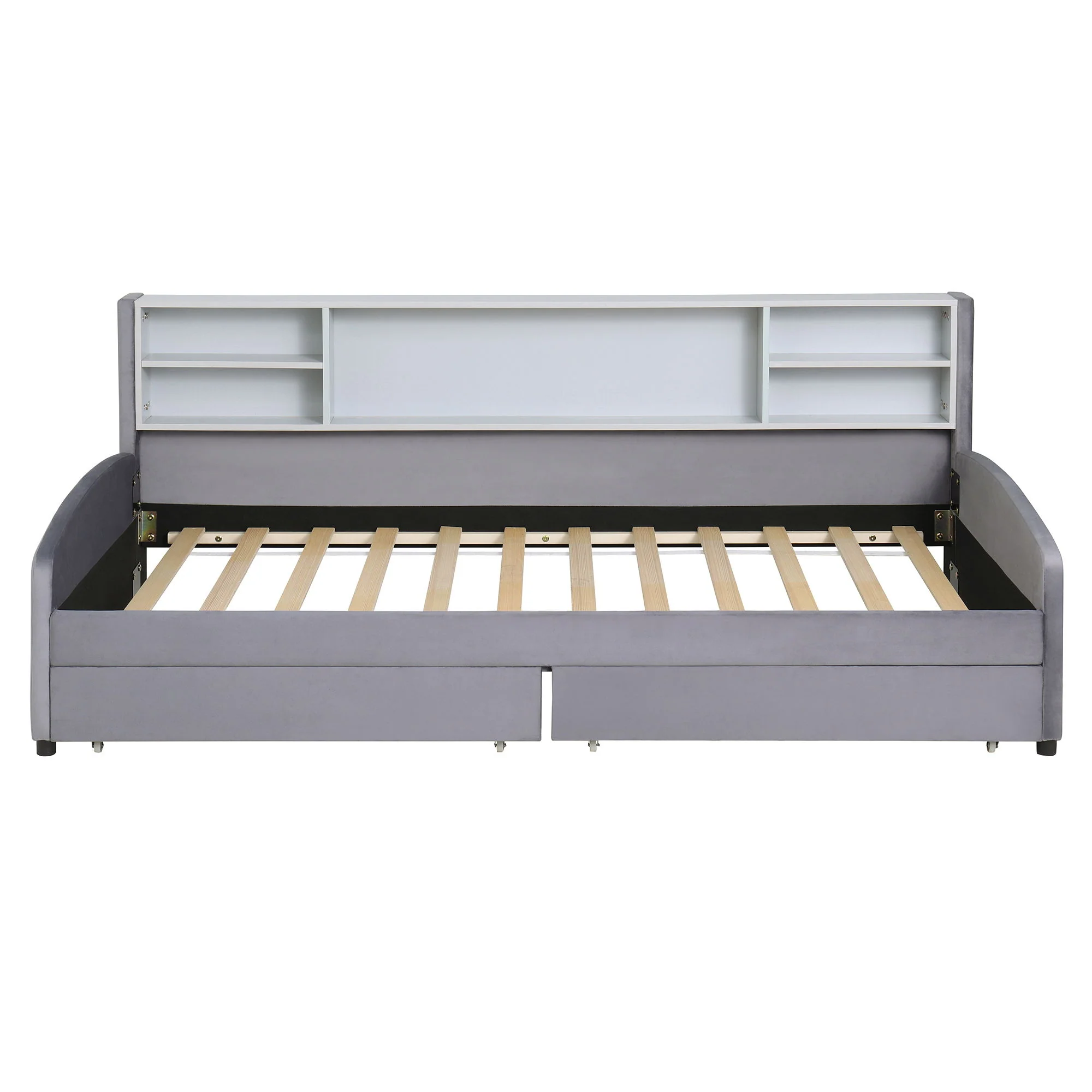 Luxurious Upholstered Platform Bed With Storage Drawers - Image 6