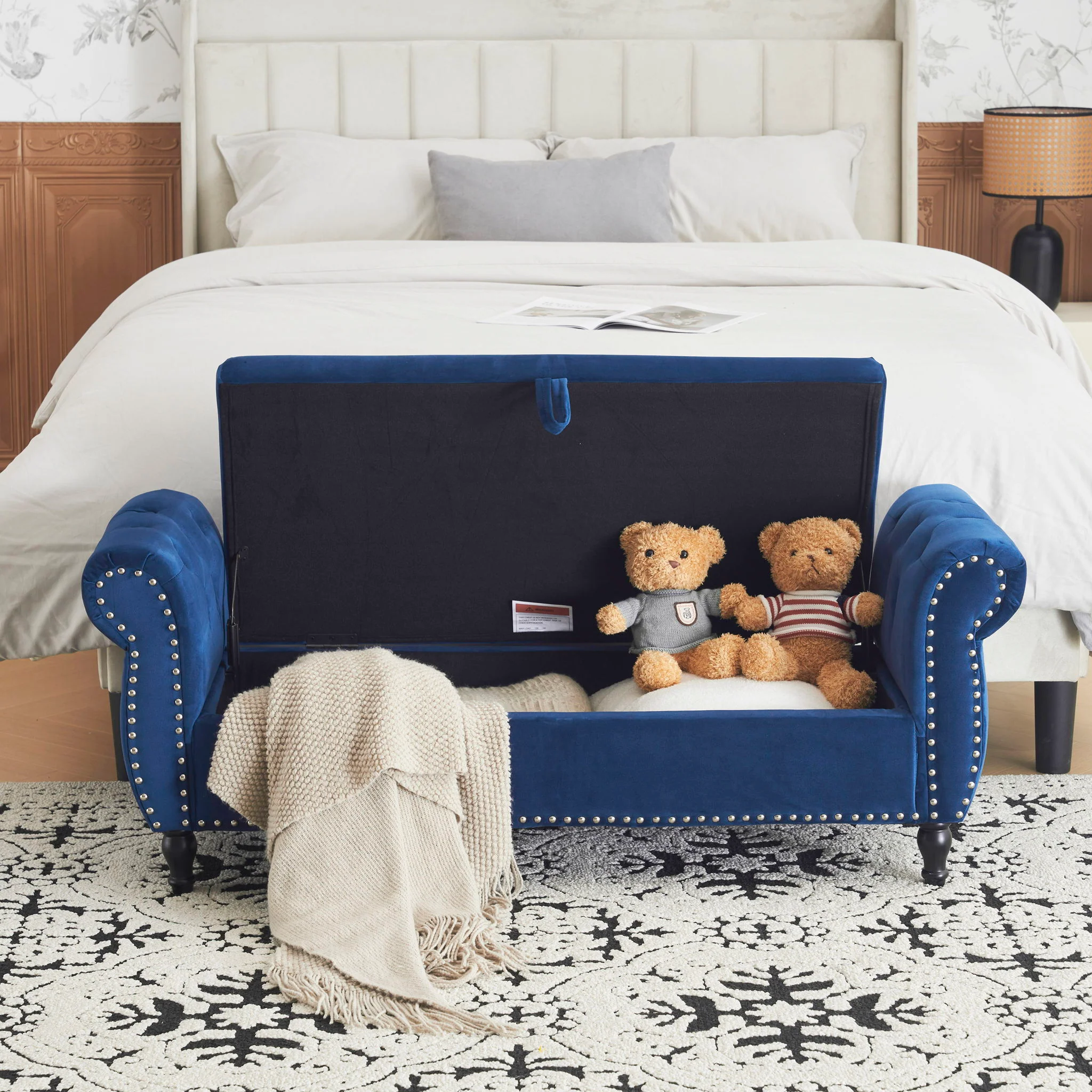 Luxurious Multifunctional Storage Ottoman Bench With Pillow - Image 16