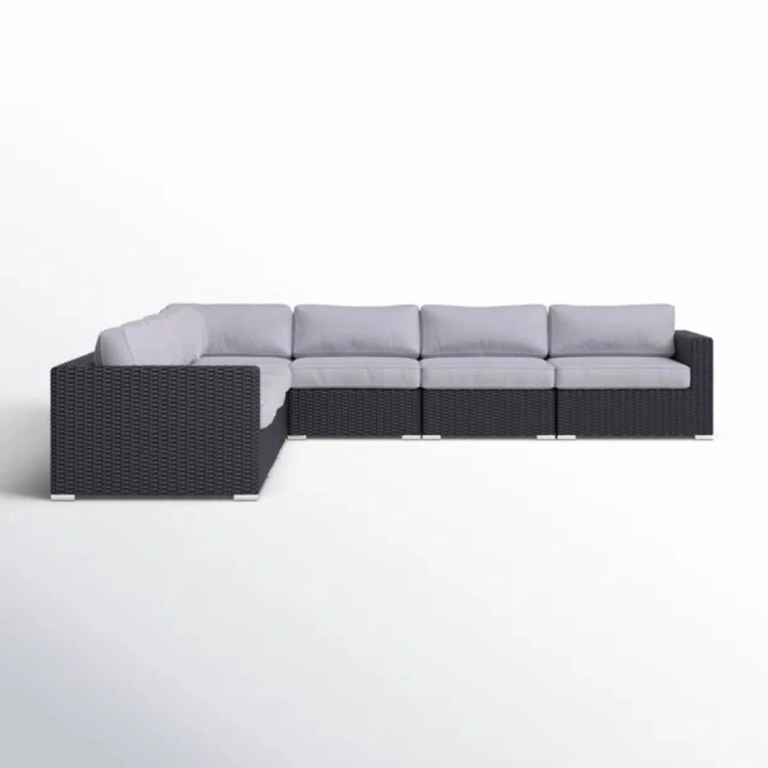 Luxurious Wicker Patio Sectional With Weather Resistant Sunbrella Cushions - Image 28