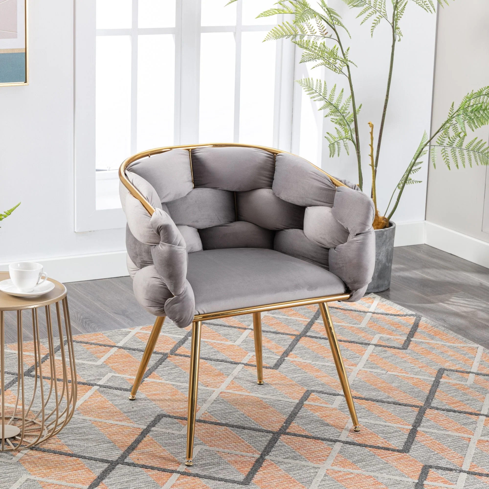 Luxury Modern Simple Leisure Single Sofa Chair Bedroom Lazy Person Household Dresser Stool Manicure Table Back Chair - Image 10