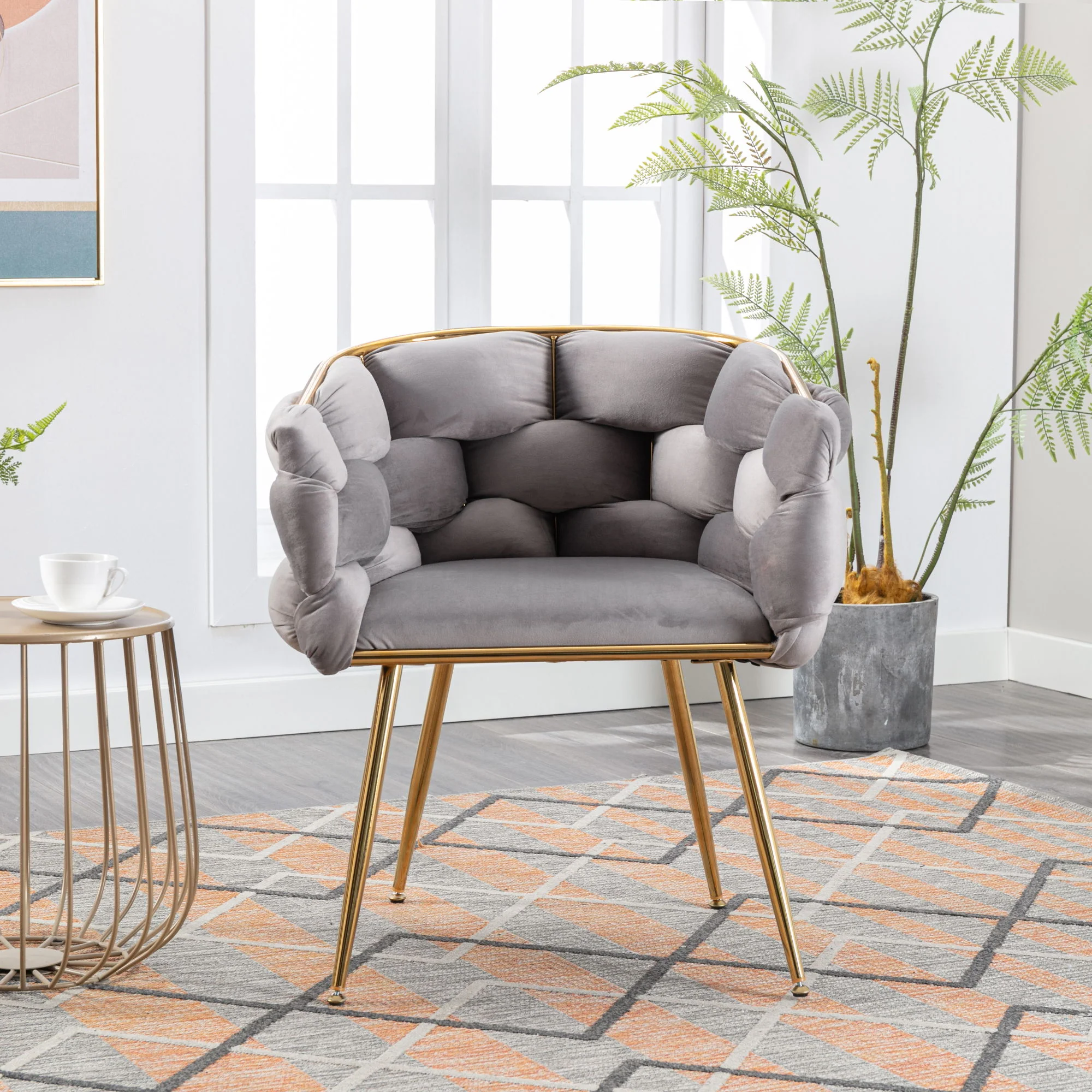 Luxury Modern Simple Leisure Single Sofa Chair Bedroom Lazy Person Household Dresser Stool Manicure Table Back Chair - Image 19