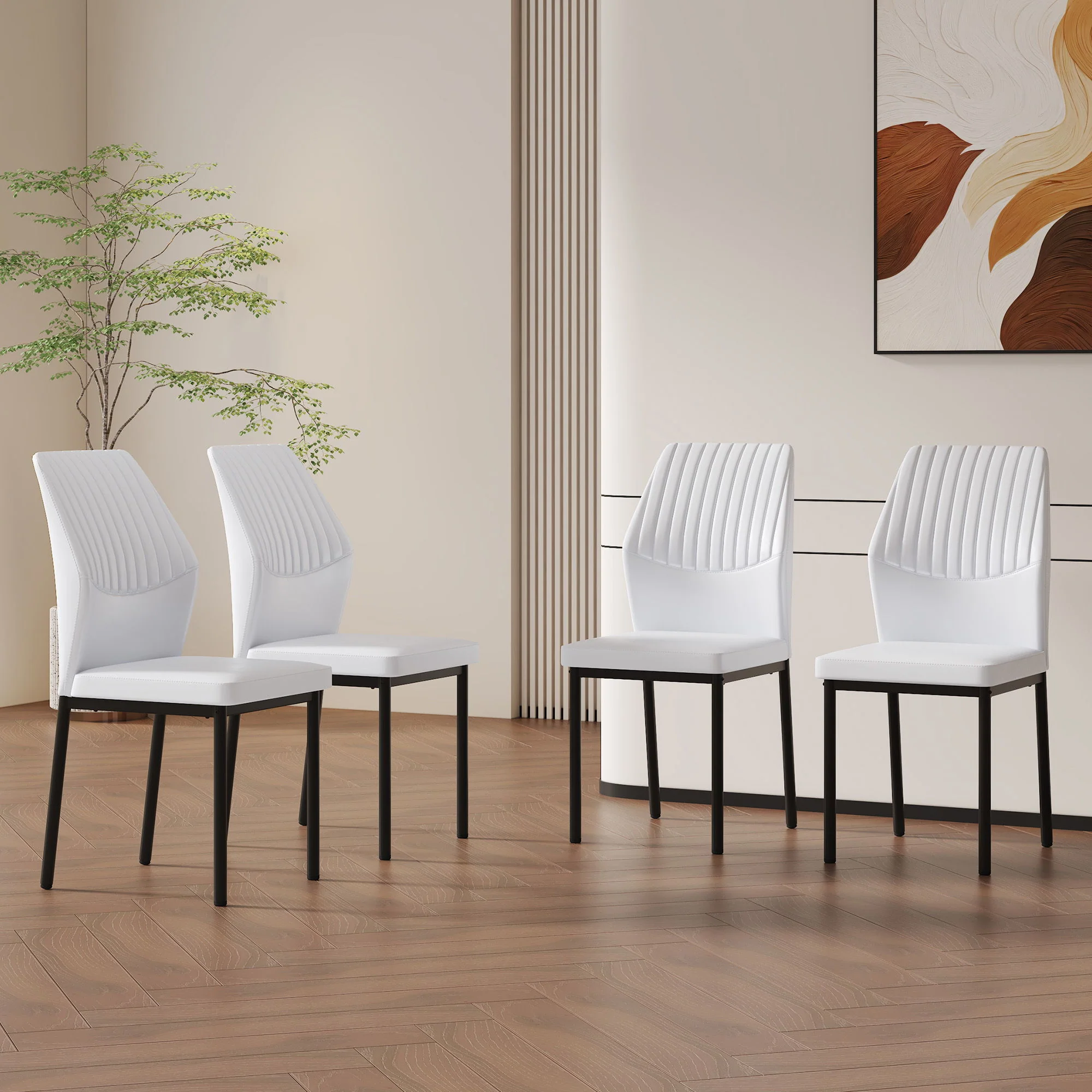 Ergonomic Simple Chair With Metal Leg - Image 4